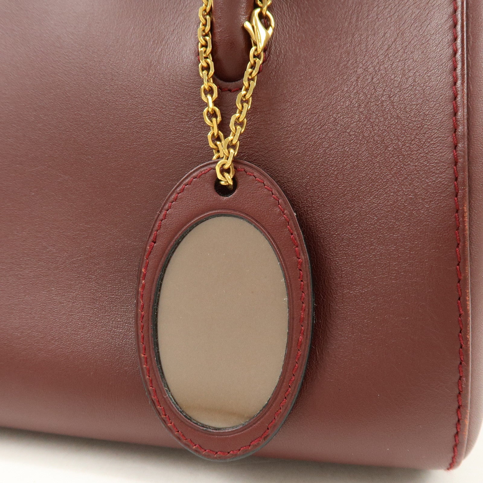 Cartier Must de Cartier Leather Hand Bag Tote Bag Bordeaux