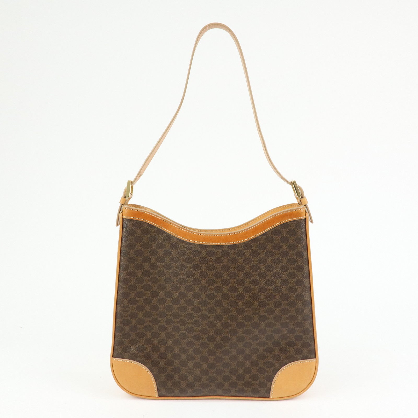 CELINE Macadam PVC Leather Shoulder Bag Hand Bag Brown