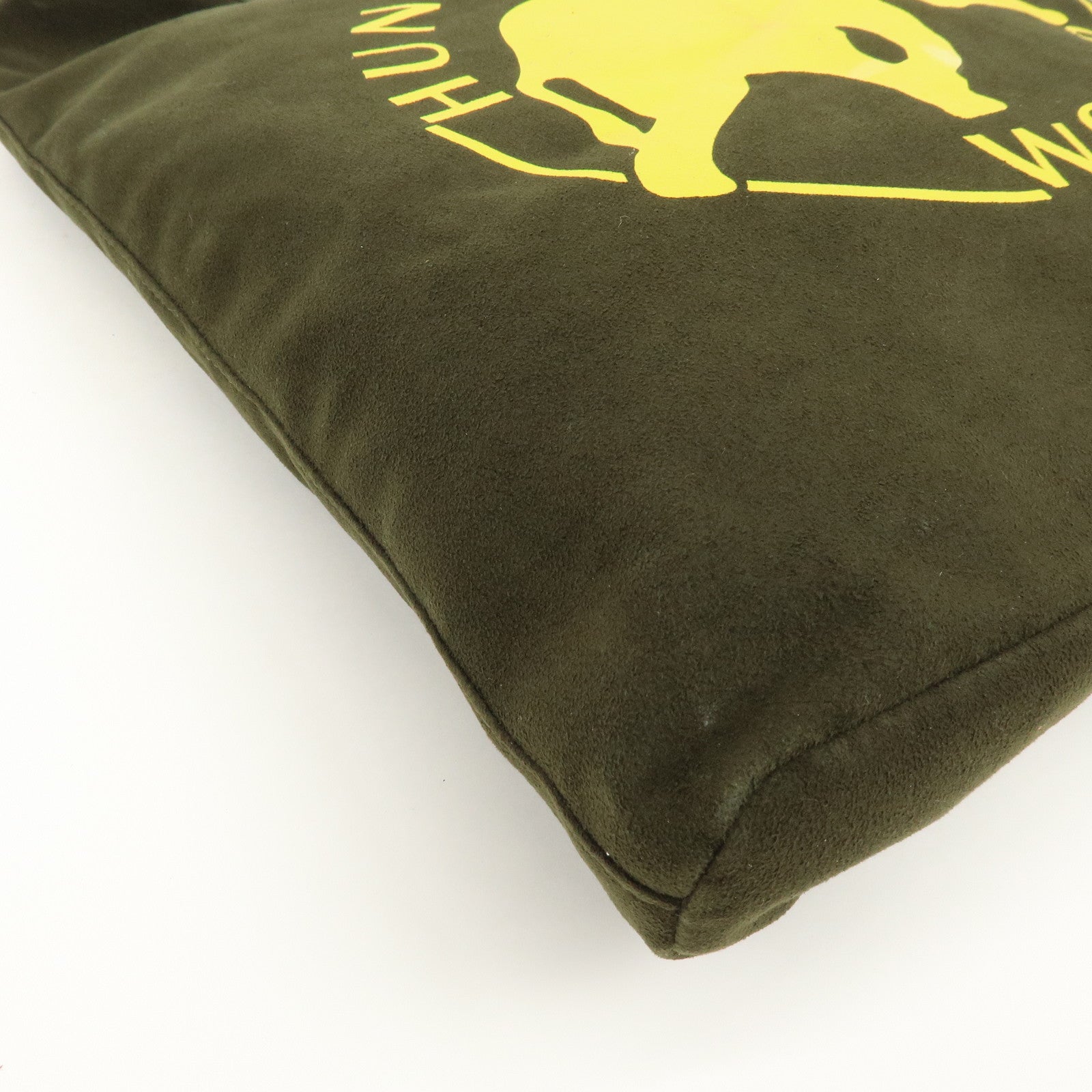 HUNTING WORLD Suede Canvas Shoulder Bag Crossbody Bag Khaki Yellow