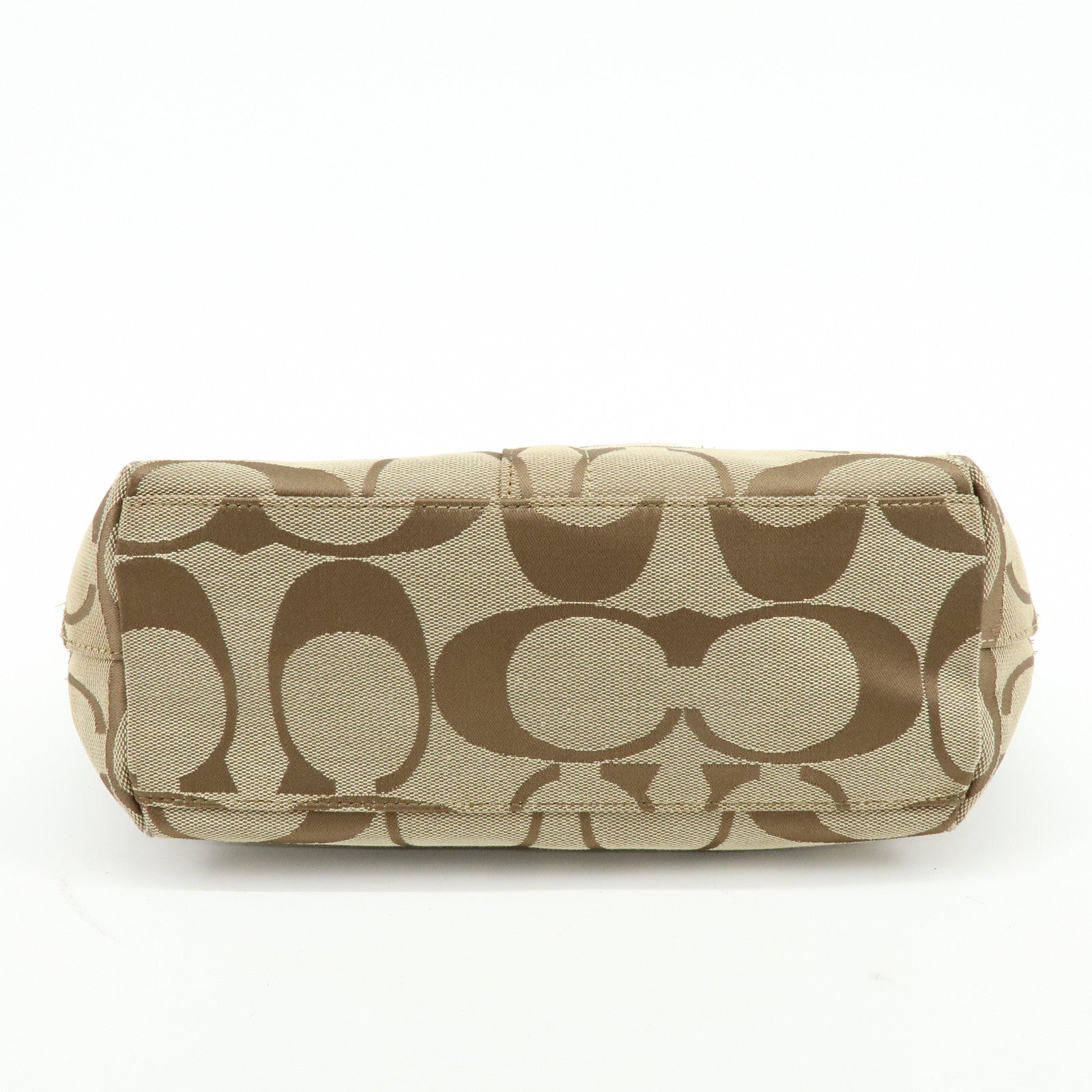 COACH Set of 2 Signature Canvas Leather Shoulder Bag Beige Brown