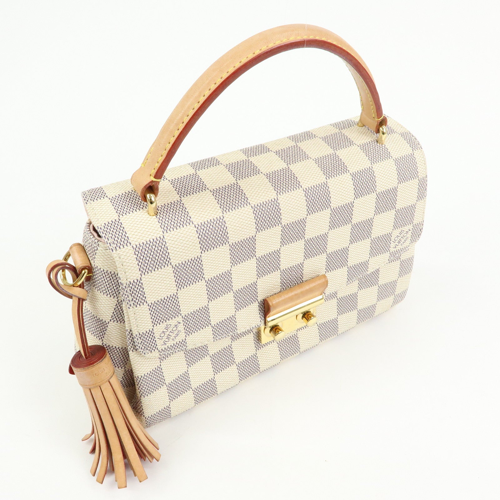 Louis Vuitton Damier Azur Croisette Canvas Leather 2Way Bag N41581