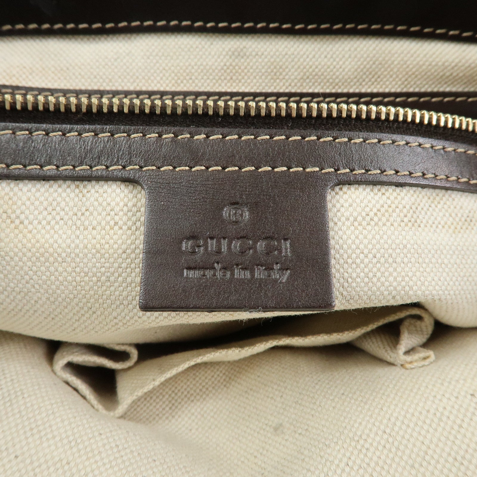 GUCCI Interlocking G Lovely Canvas Tote Bag Beige Brown 257069