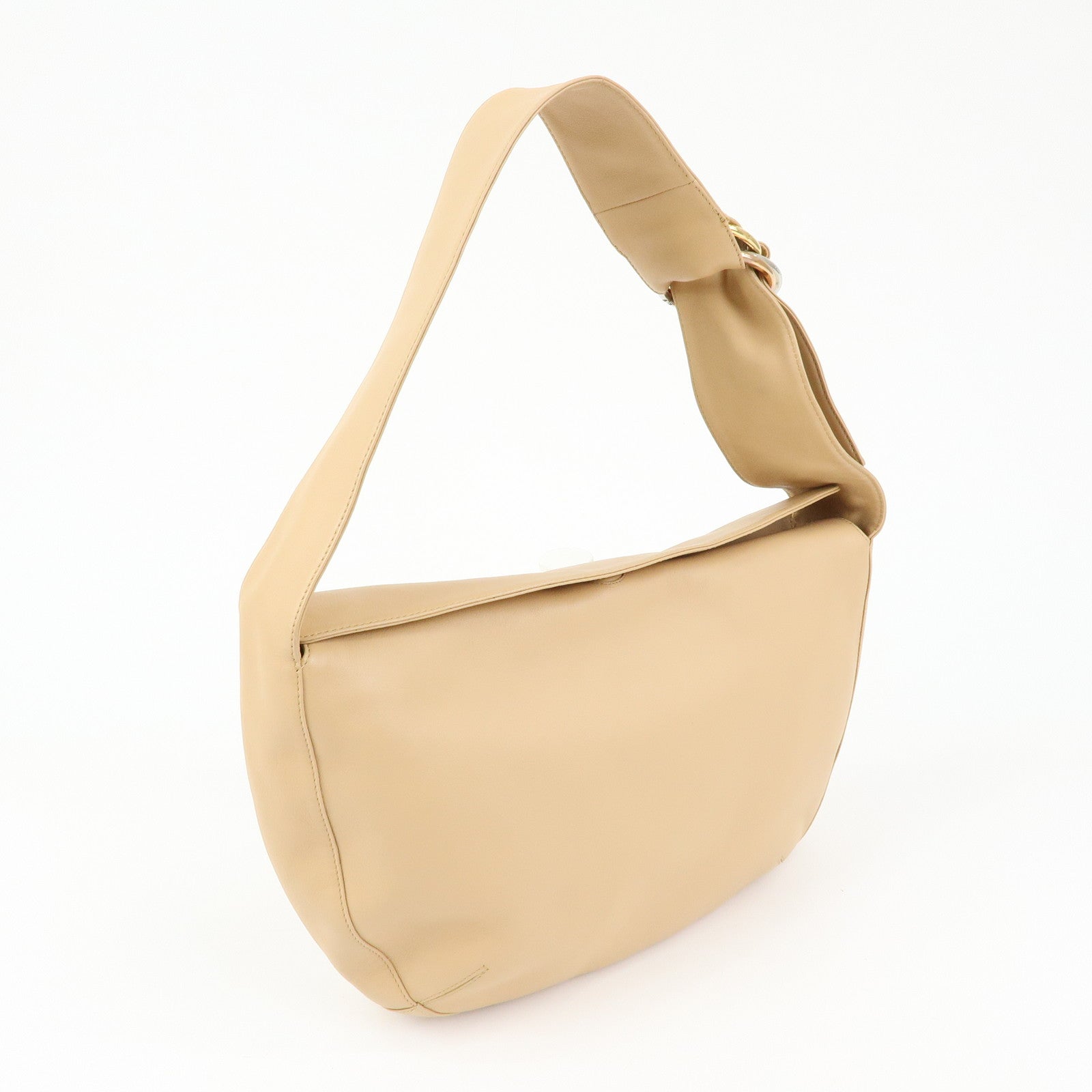 Cartier Trinity Leather Shoulder Bag Hand Bag Beige