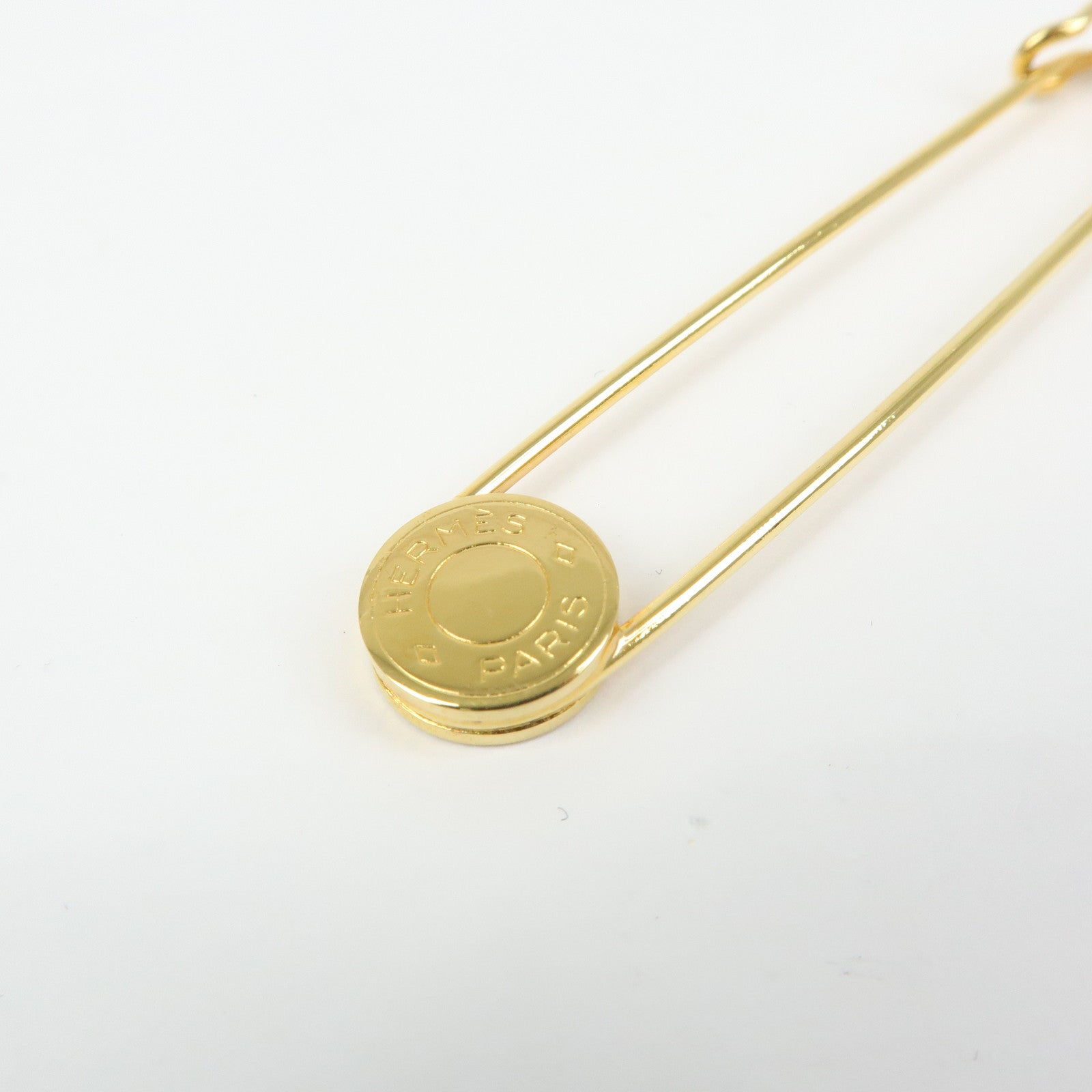HERMES Sellier Set of 2 Metal Sellier Pin Brooch Legato Scarf Ring