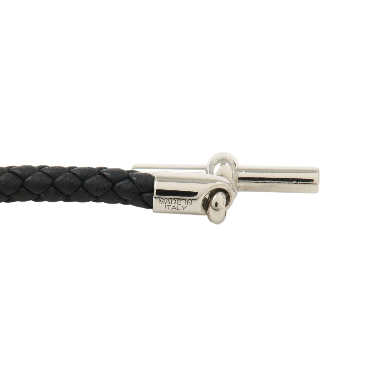 HERMES Glenan H Tresse en Veau Swift Leather Bracelet Black