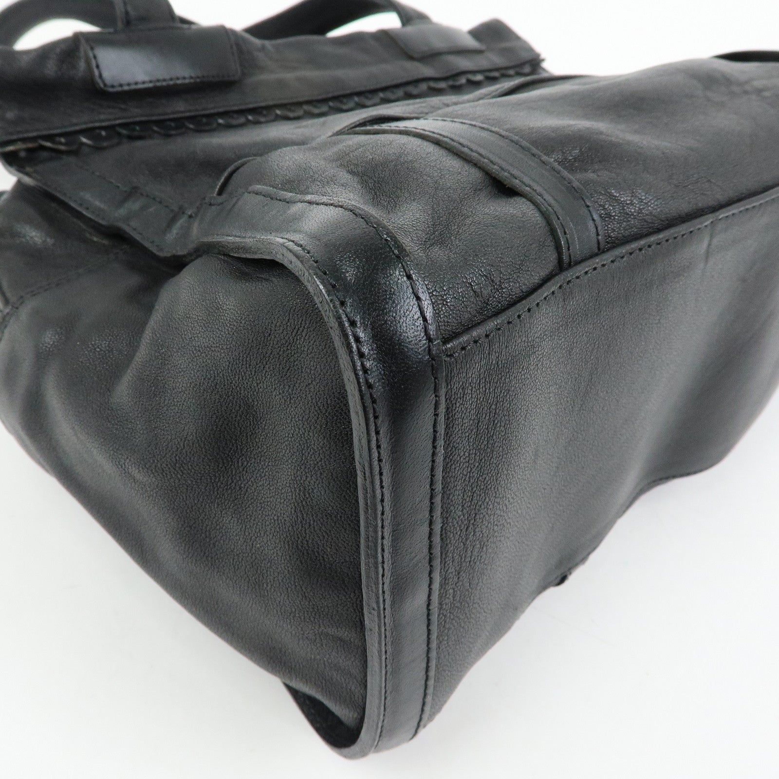Chloe See by Chloe Leather Tote Bag Hand Bag Shoulder Bag Black