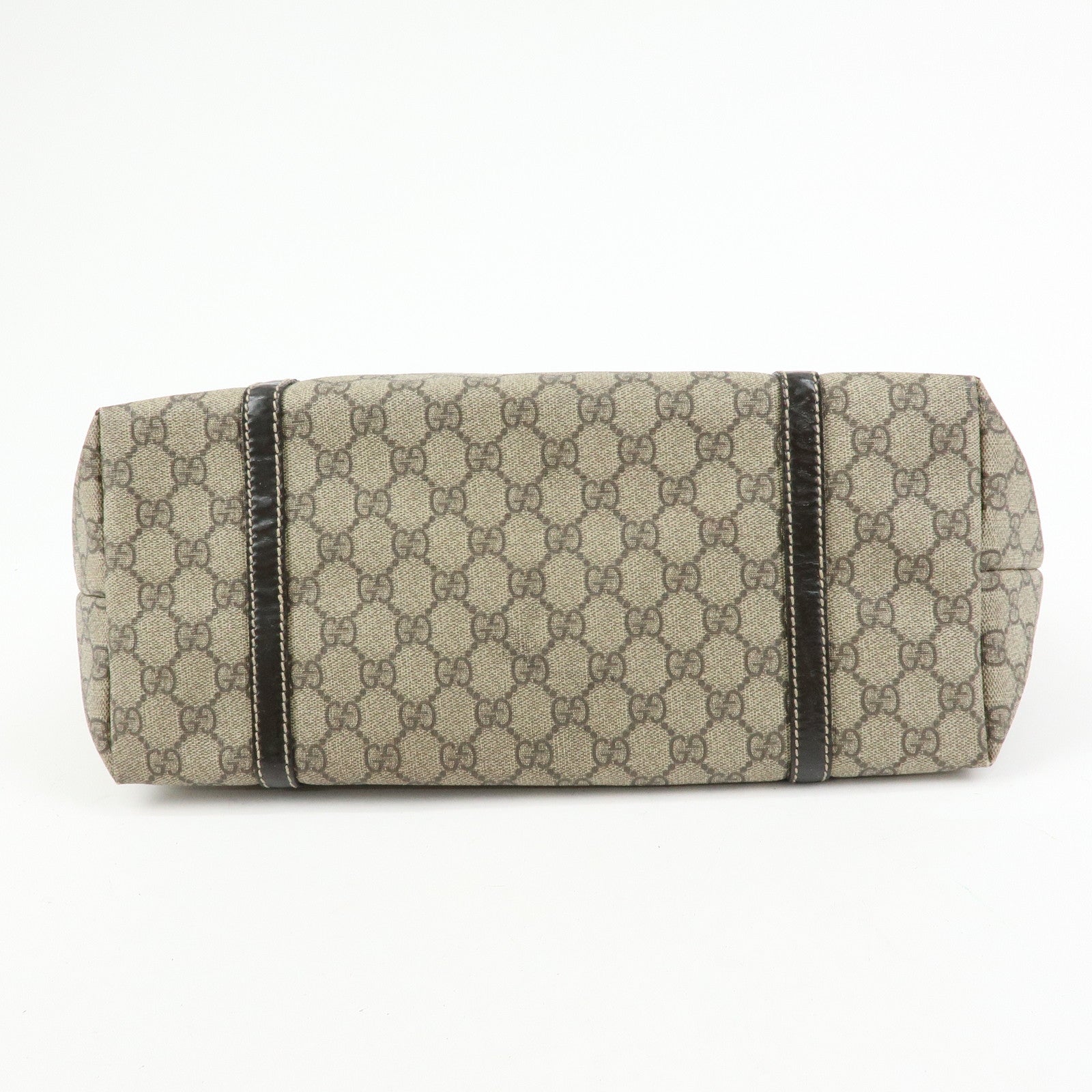 GUCCI GG Supreme Patent Leather Tote Bag Shoulder Bag Beige 197953