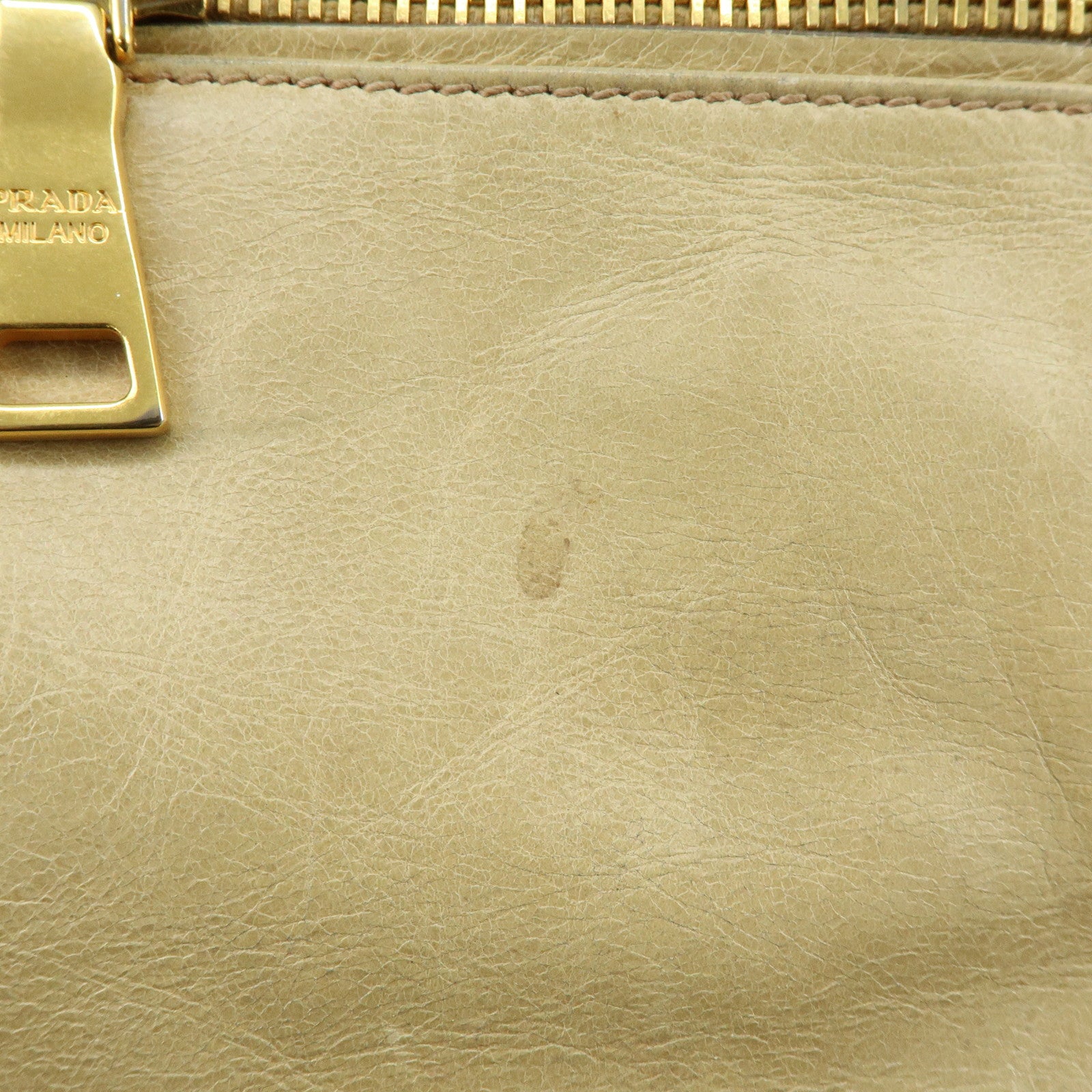 PRADA Logo Leather 2Way Shoulder Bag Hand Bag BN1921 Beige