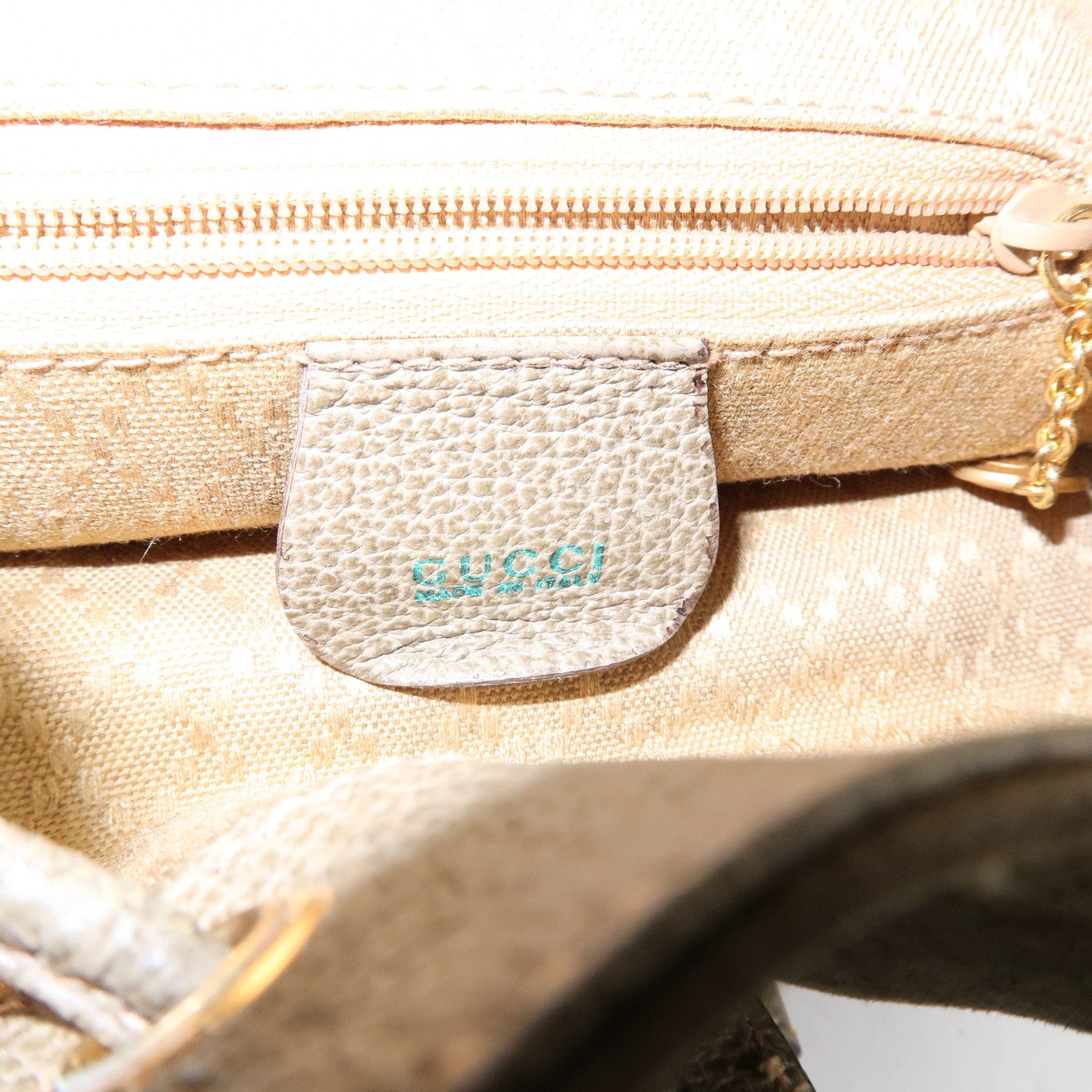 GUCCI Bamboo Suede Leather Backpack Rucksack Khaki 003・2058