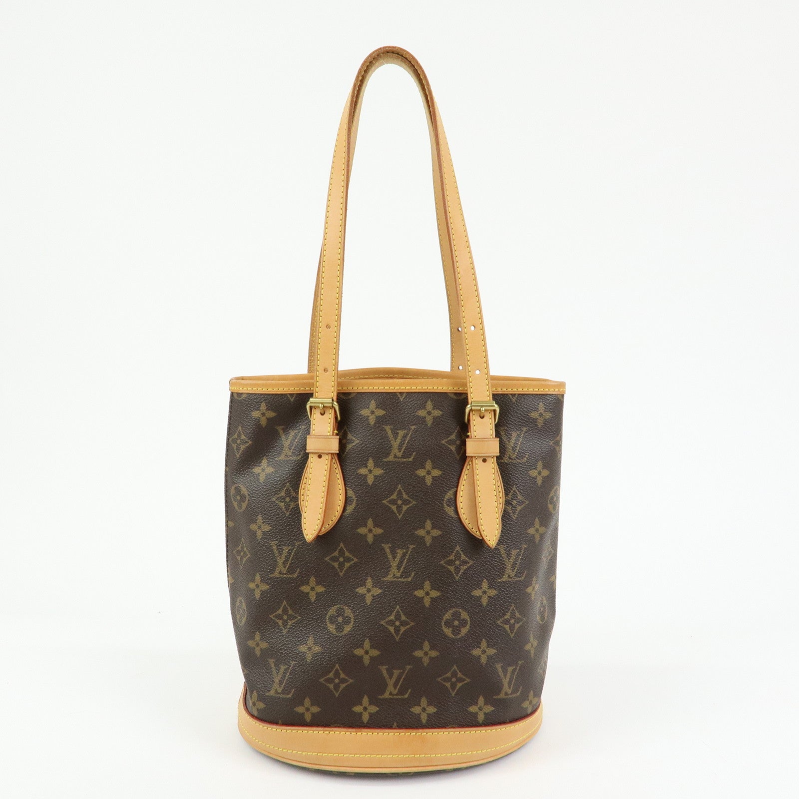 Louis Vuitton Monogram Canvas Bucket PM Hand Bag Brown M42238