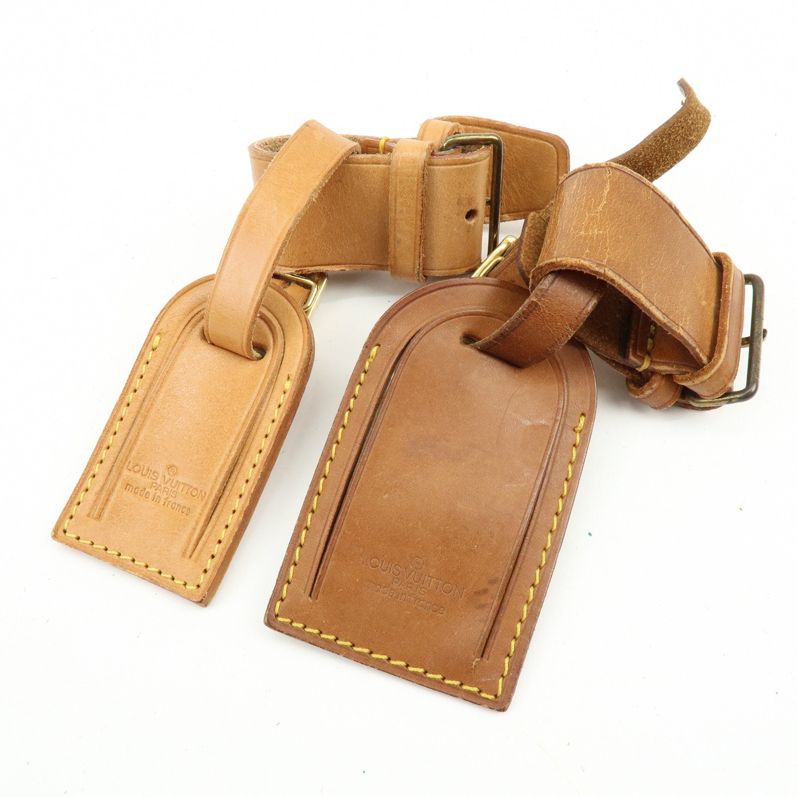 Louis Vuitton Set of 10 Leather Name Tag & Poignet Natural