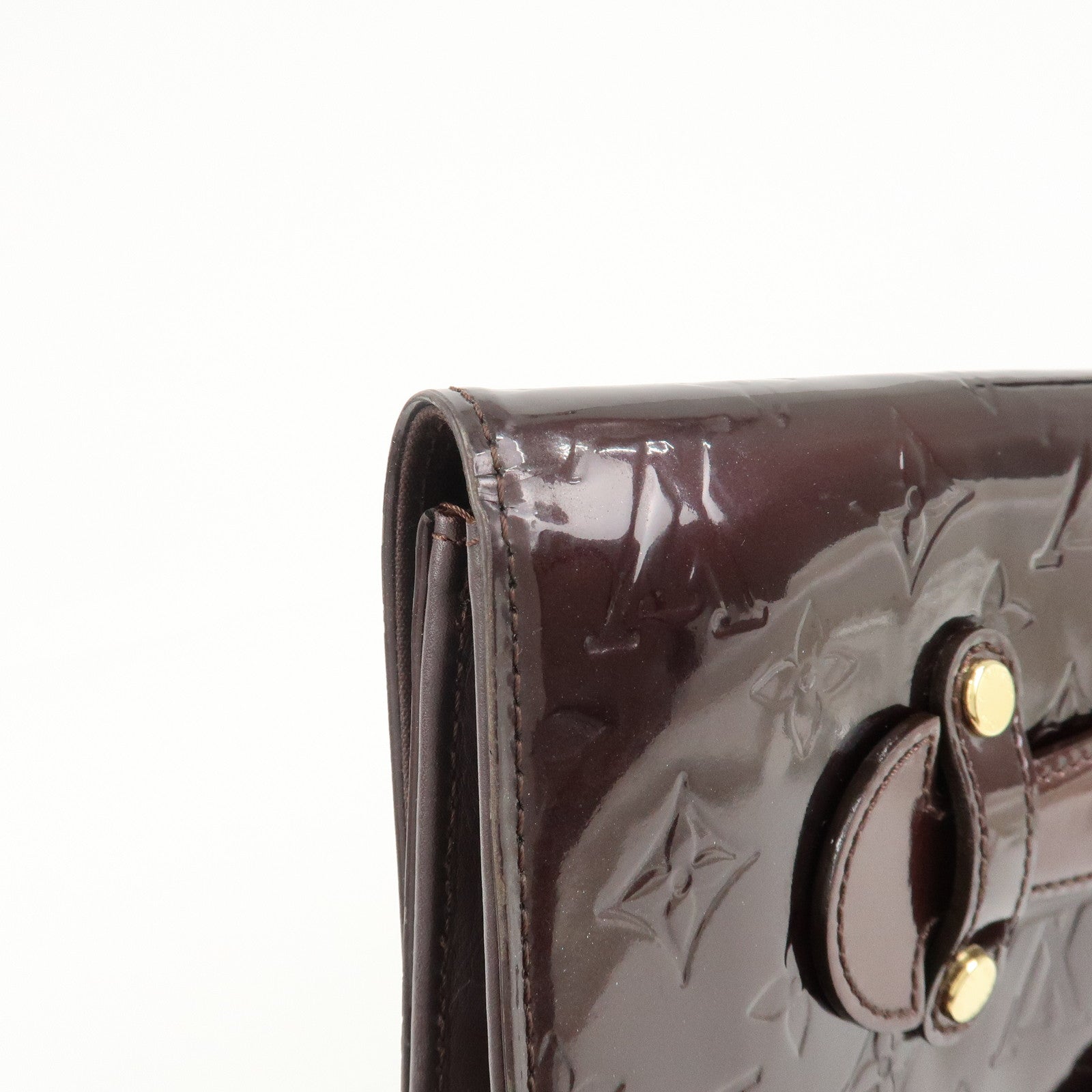 Louis Vuitton Monogram Vernis Robertson Clutch Bag Amarante M91548