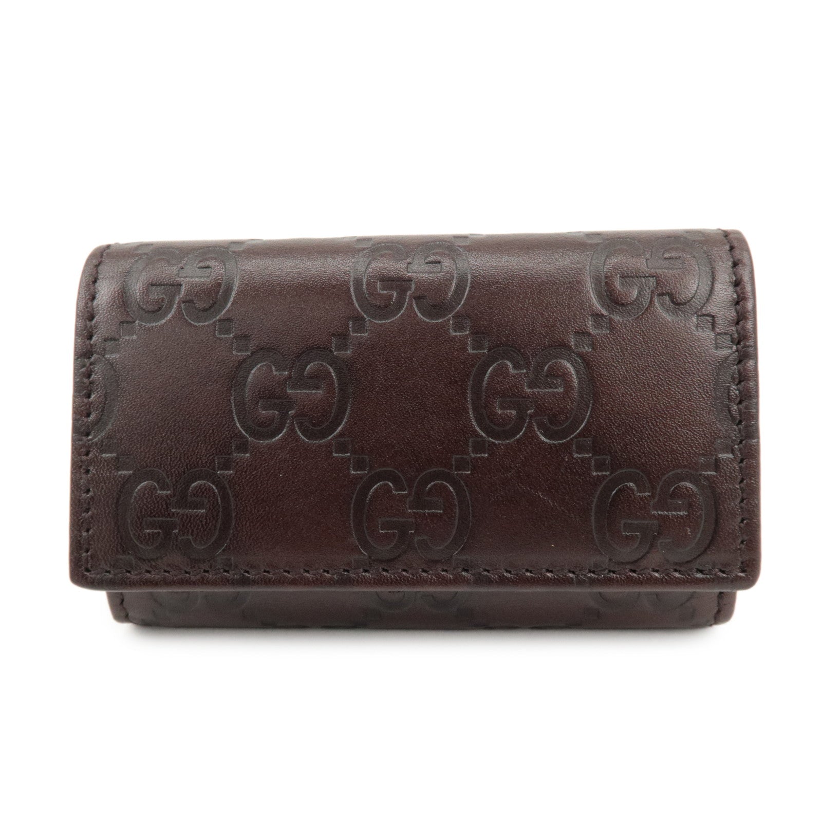 GUCCI Guccissima Leather 6 Rings Key Case Key Holder Brown 138093 Used