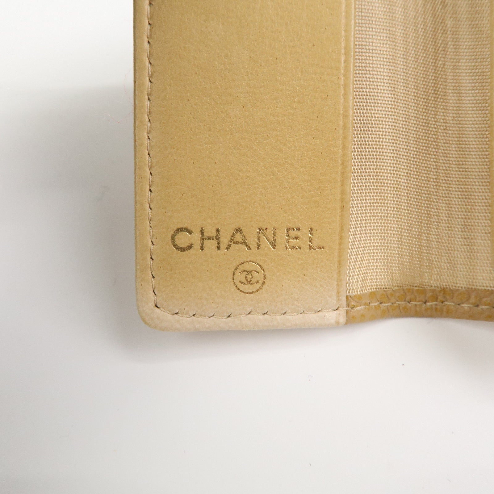 CHANEL COCO Mark Caviarskin Key Case Key Holder Light Brown