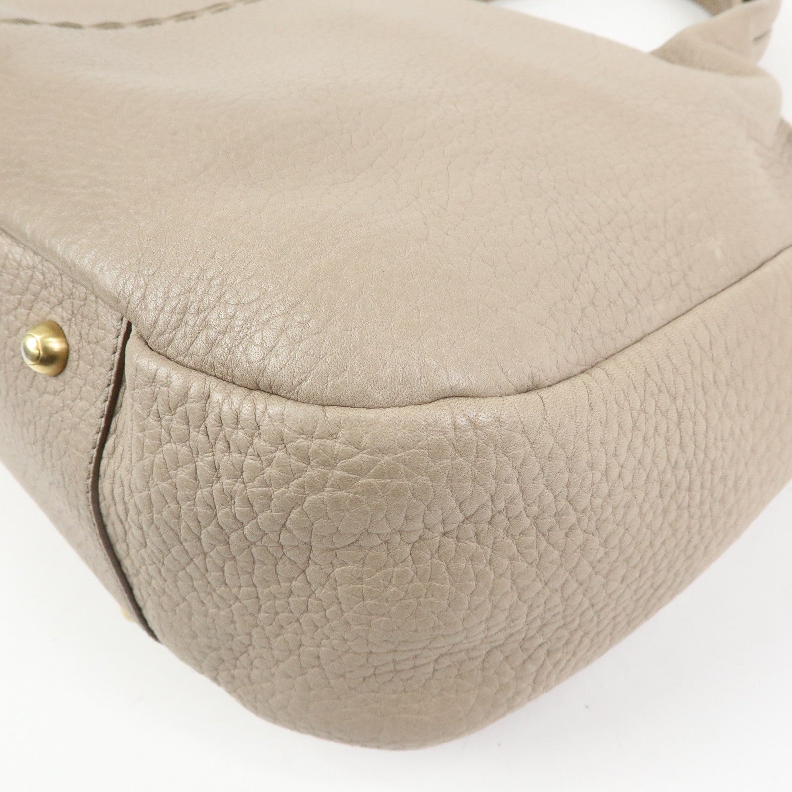 TOD'S Leather Tote Bag Shoulder Bag Hand Bag Greige