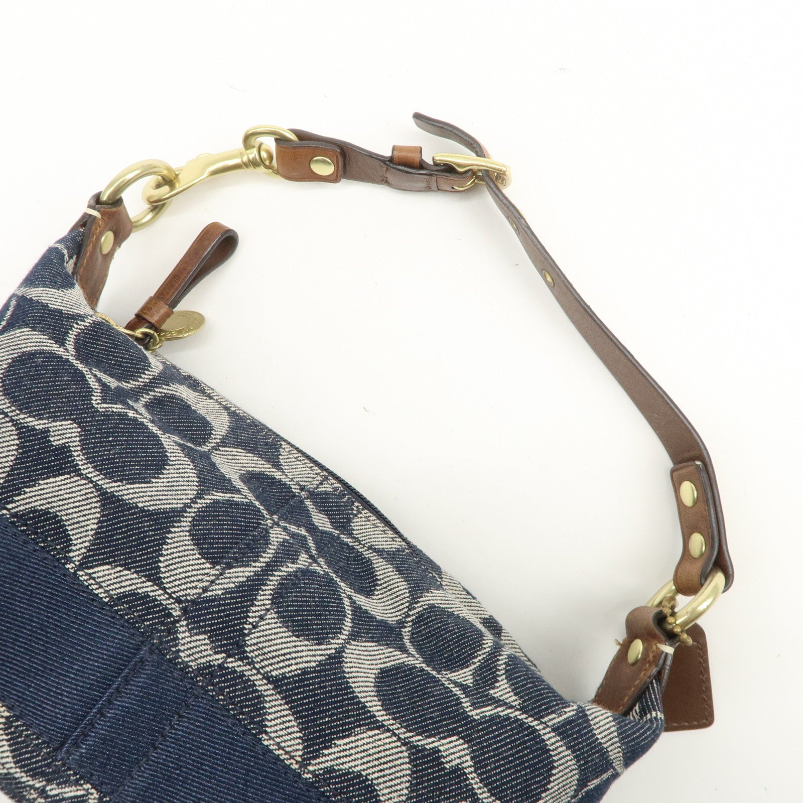 COACH Set of 3 Shoulder Bag Hand Bag Blue Brown