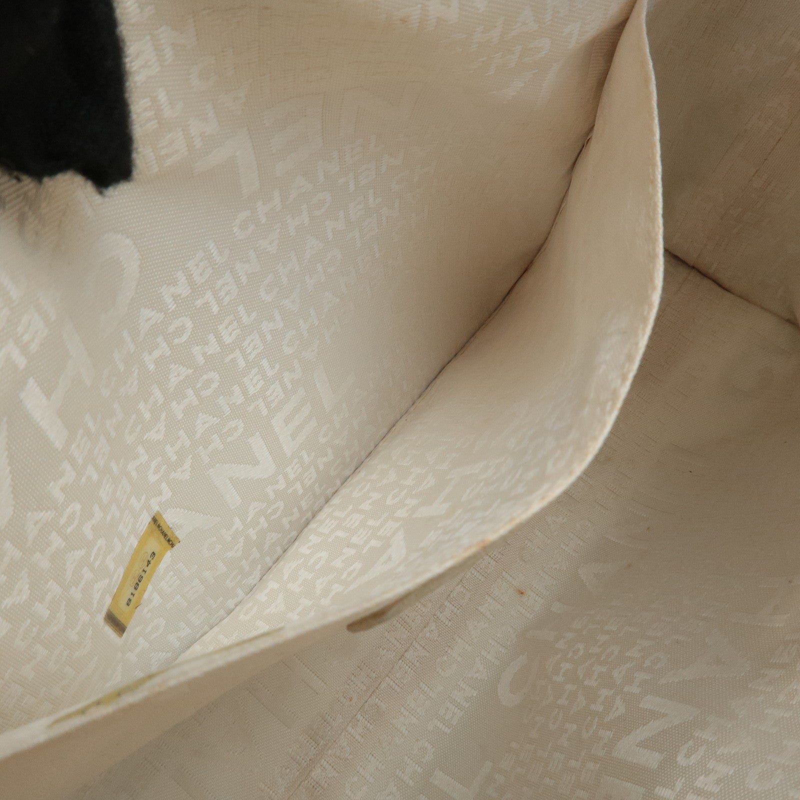 CHANEL Wild Stich Canvas Shoulder Bag Hand Bag Beige