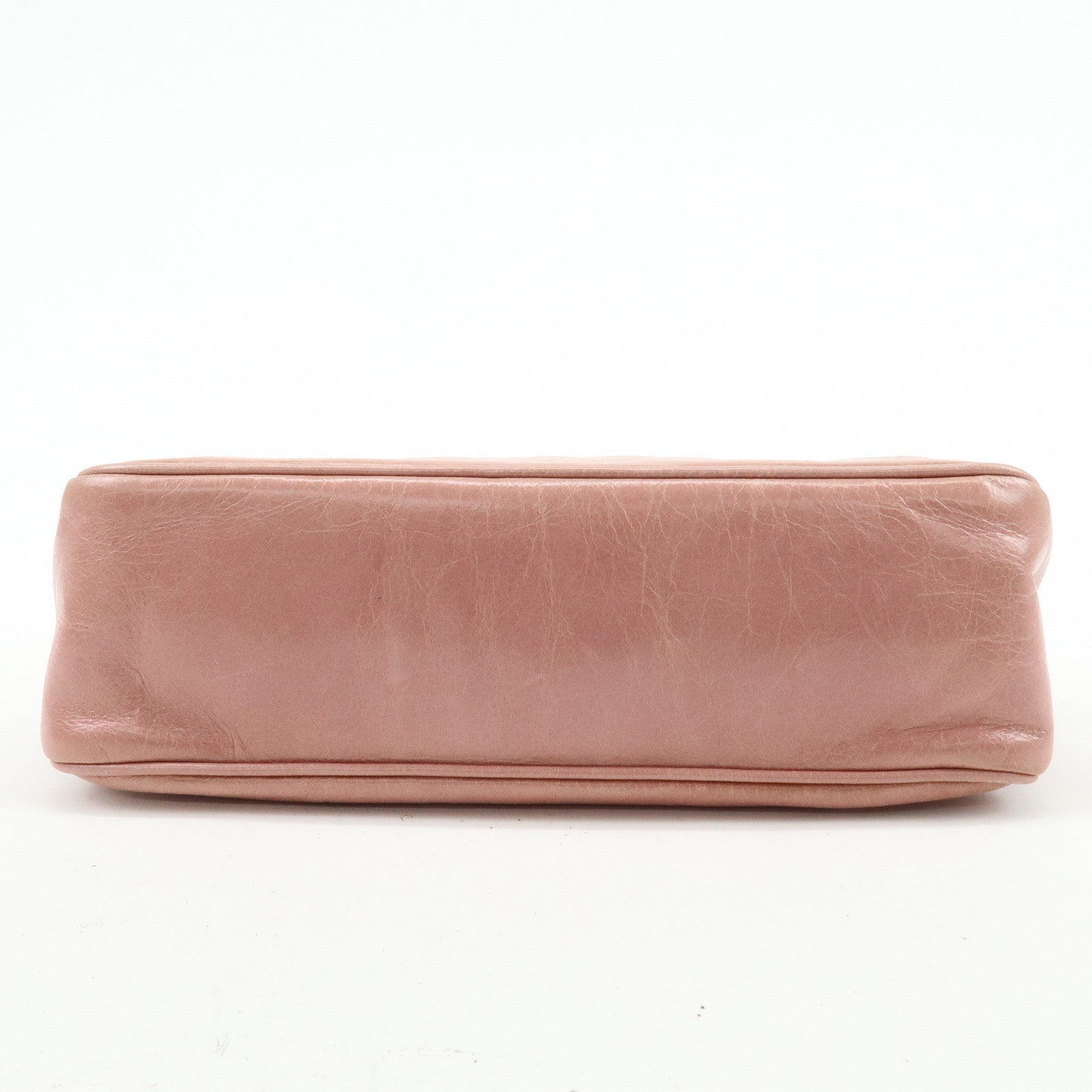 MIU MIU Side Ribbon Leather Shoulder Bag Hand Bag Pink RR1892