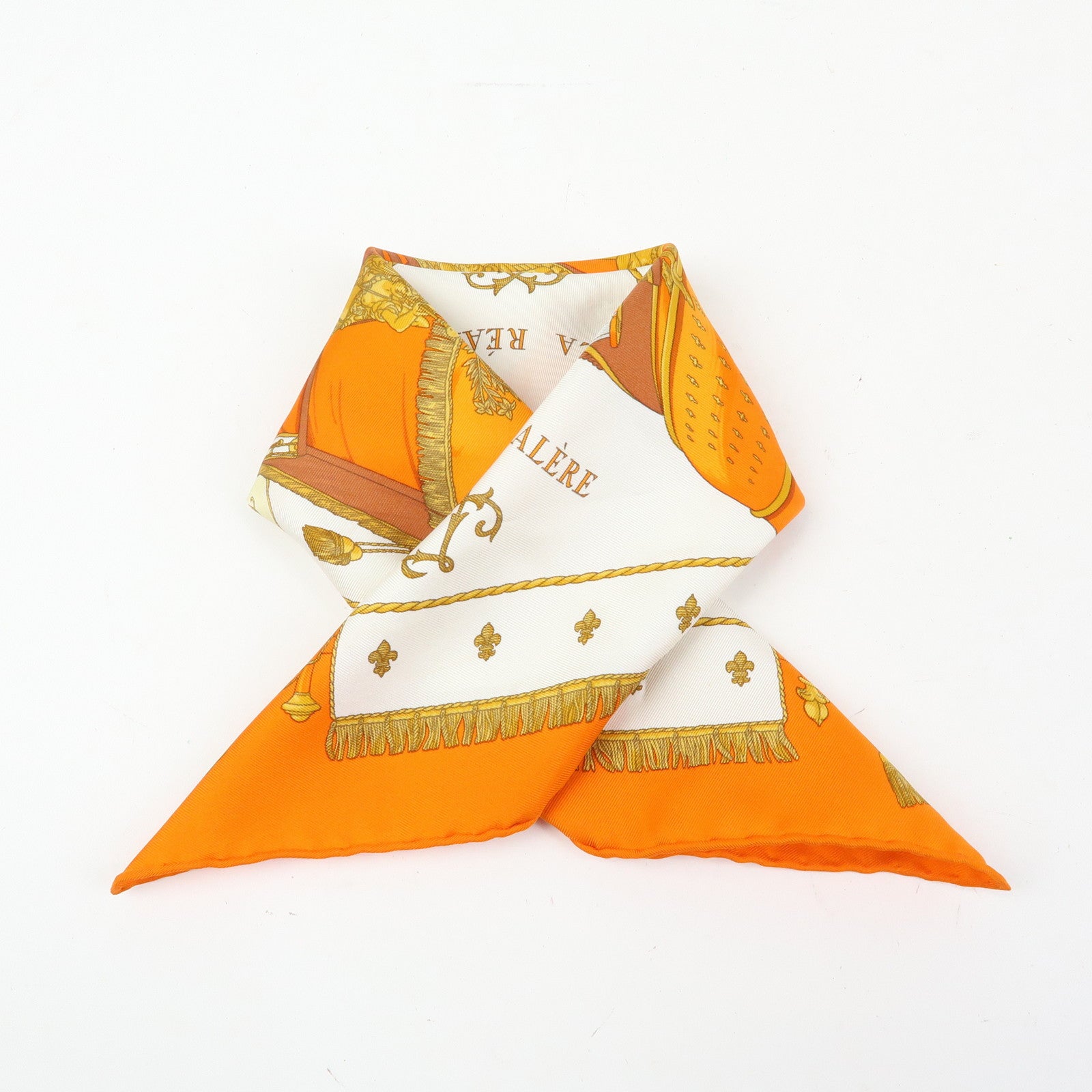 HERMES Carre 45 Silk 100% Scarf VUE DU CAROSSE LA GALERE LA REALE