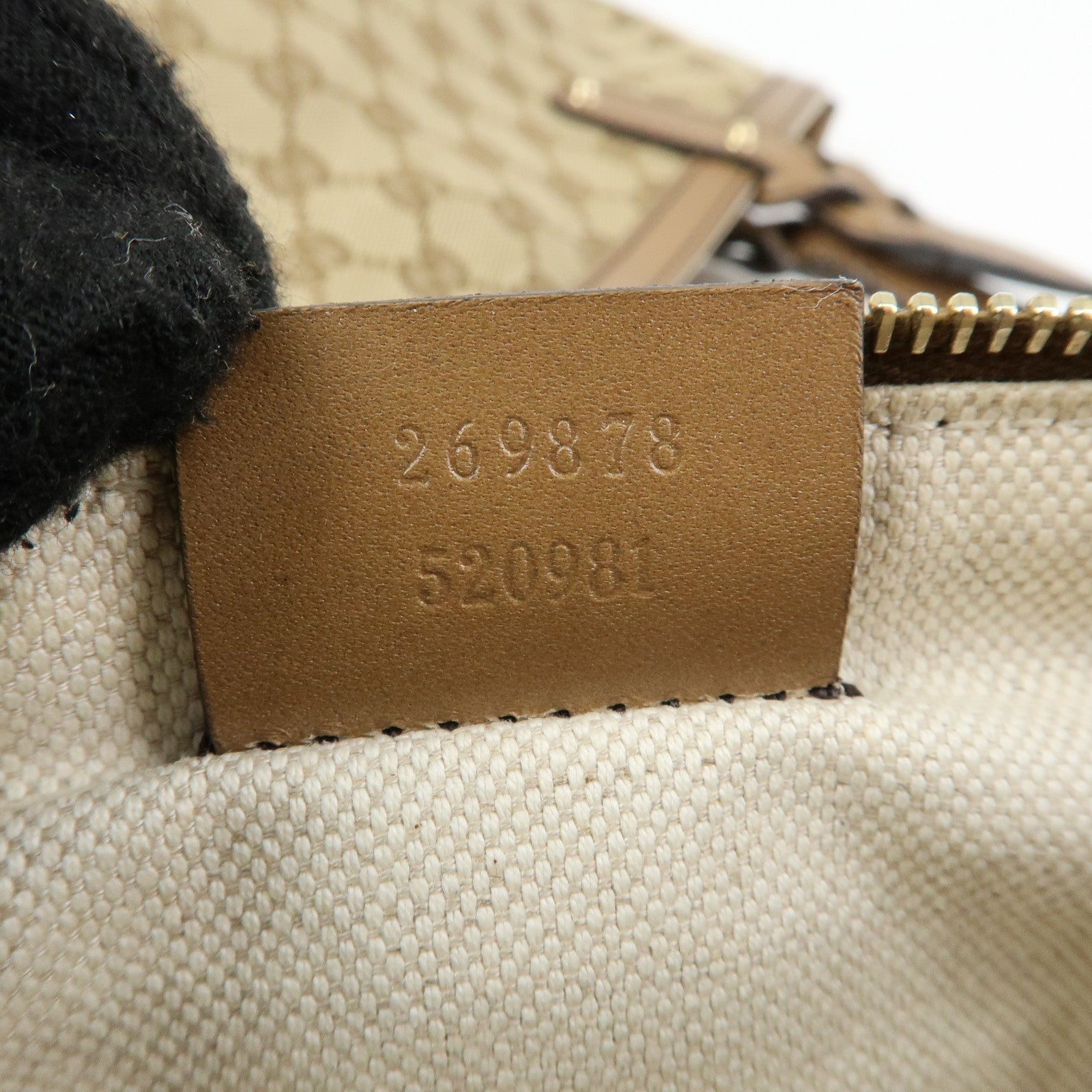 GUCCI GG Canvas Leather Tote Bag Hand Bag Beige 269878