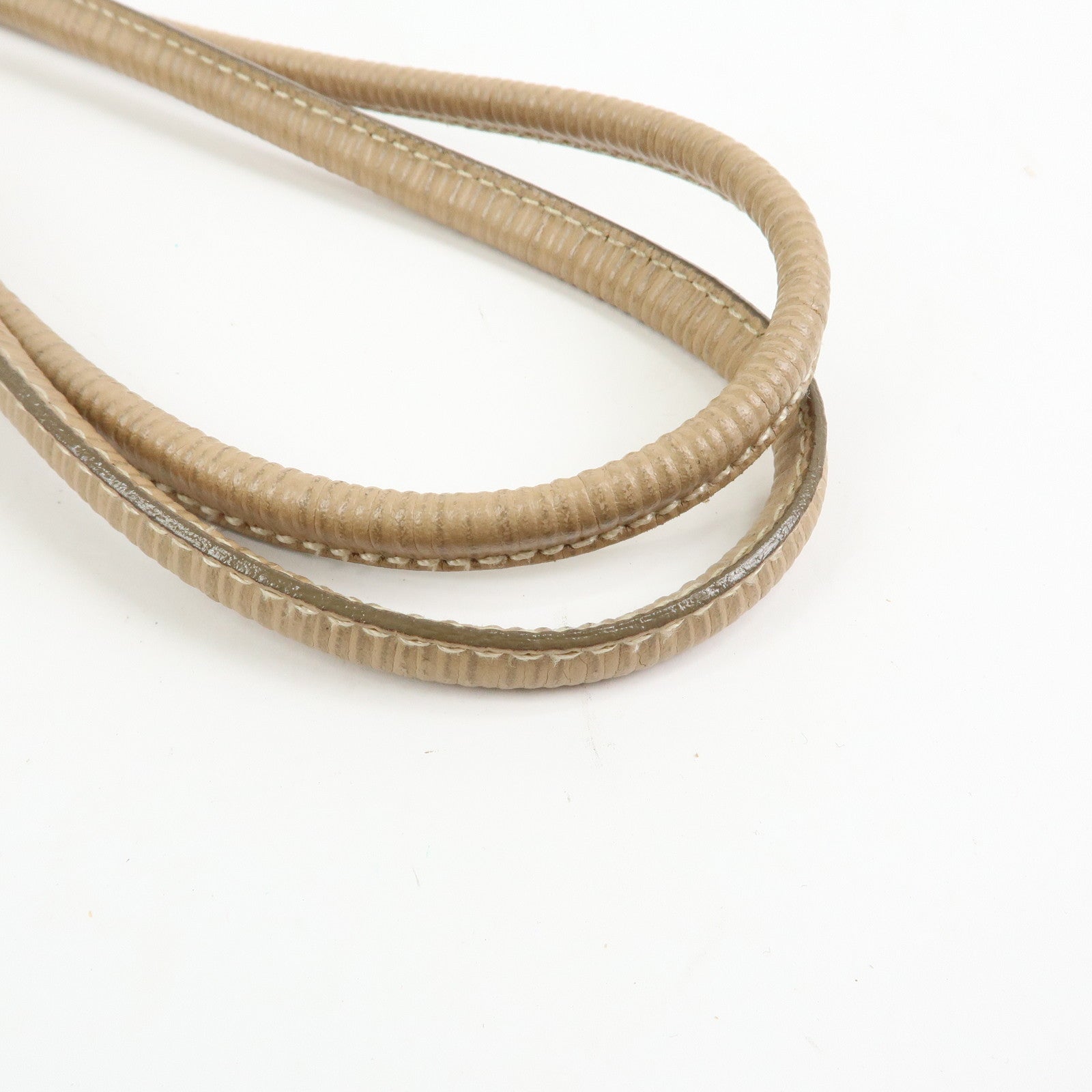 FENDI Zucca Canvas Leather Shoulder Bag Beige