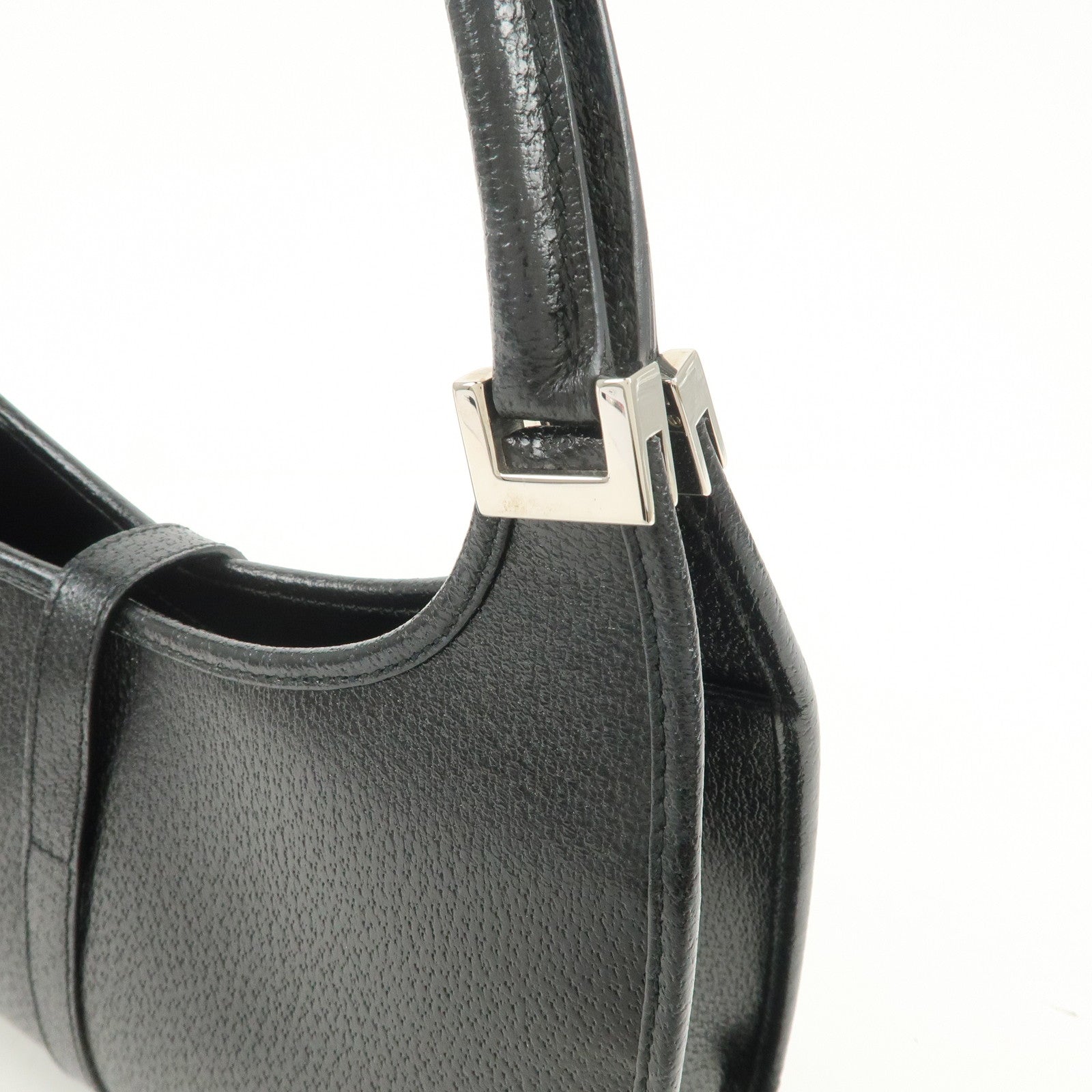 GUCCI Jackie Leather Hand Bag Black 002.1068