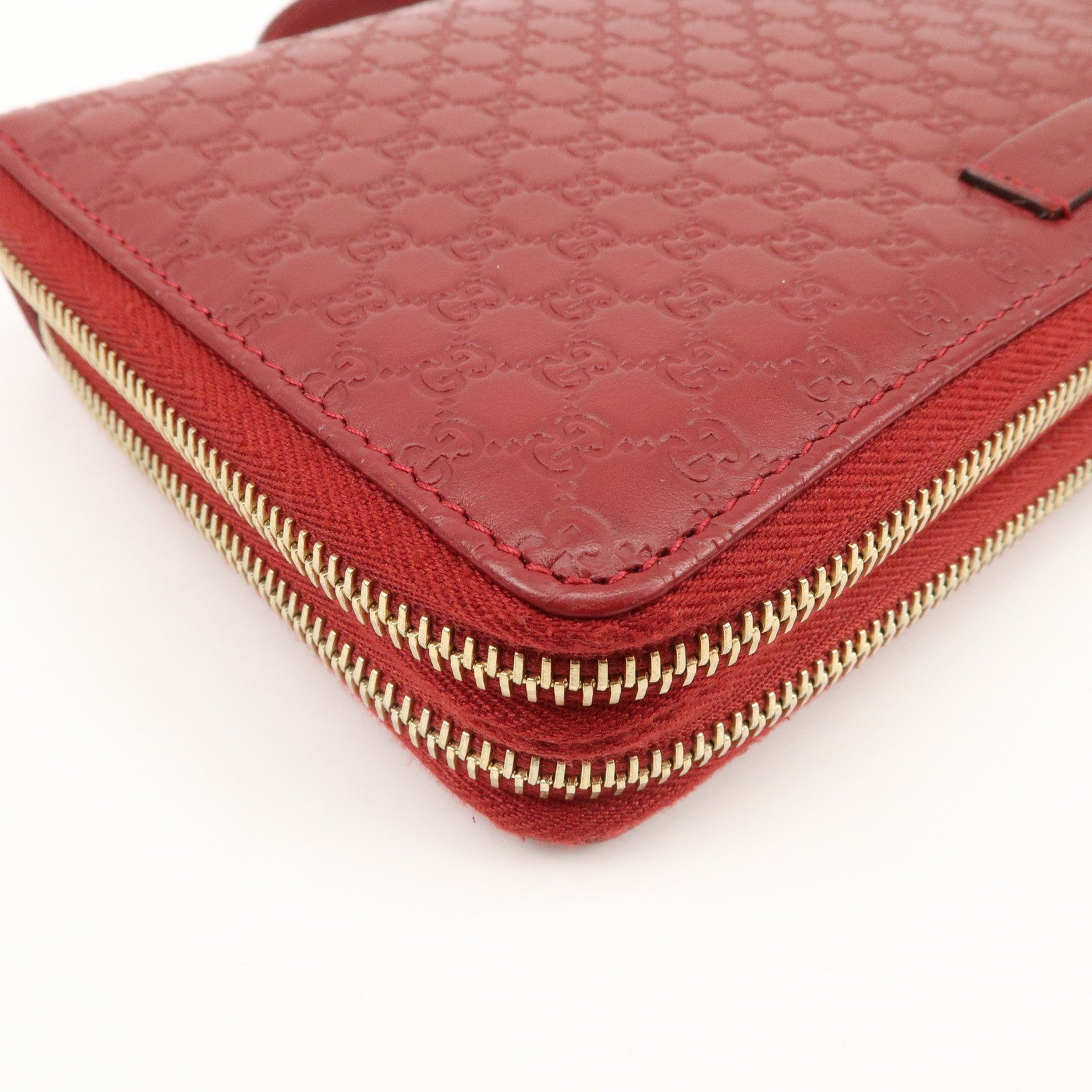 GUCCI Micro Guccissima Leather Travel Case Clutch Bag Red 544250 Used