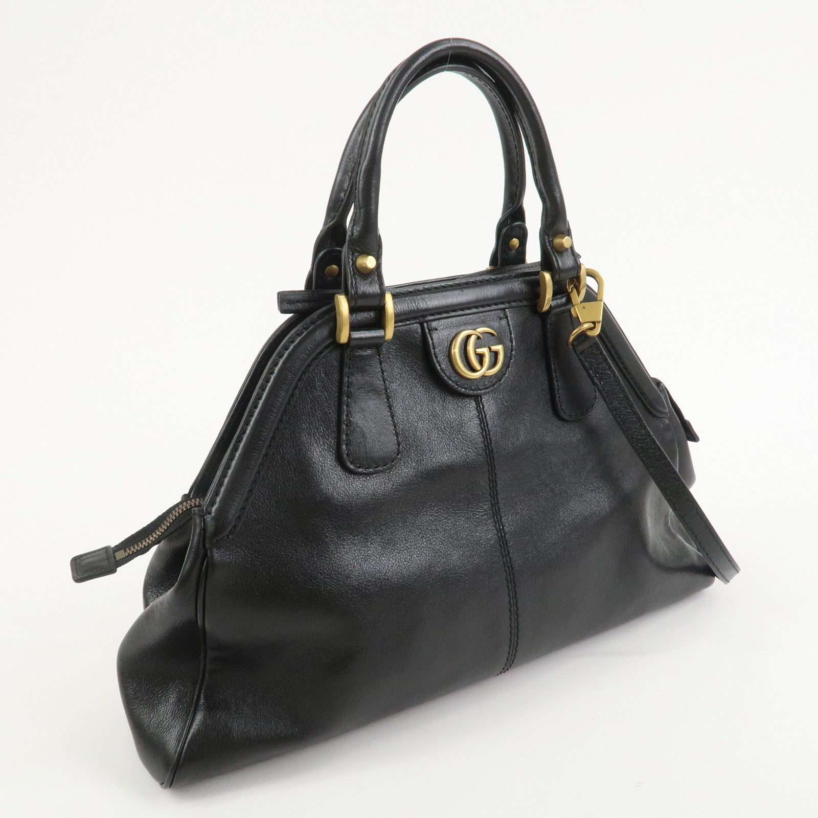 GUCCI GG Marmont Leather 2Way Shoulder Bag Hand Bag Black 516459