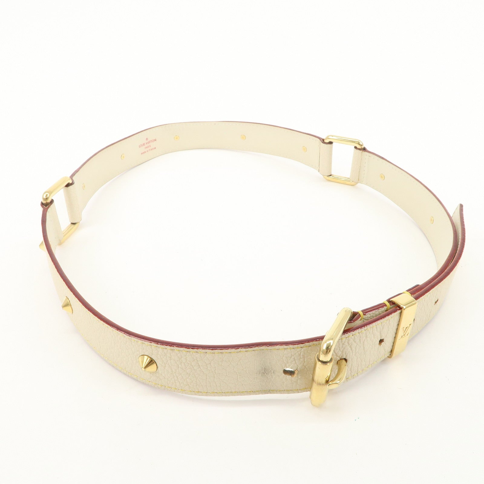Louis Vuitton Ceinture Suhari Large Leather Belt Blanc M6870U