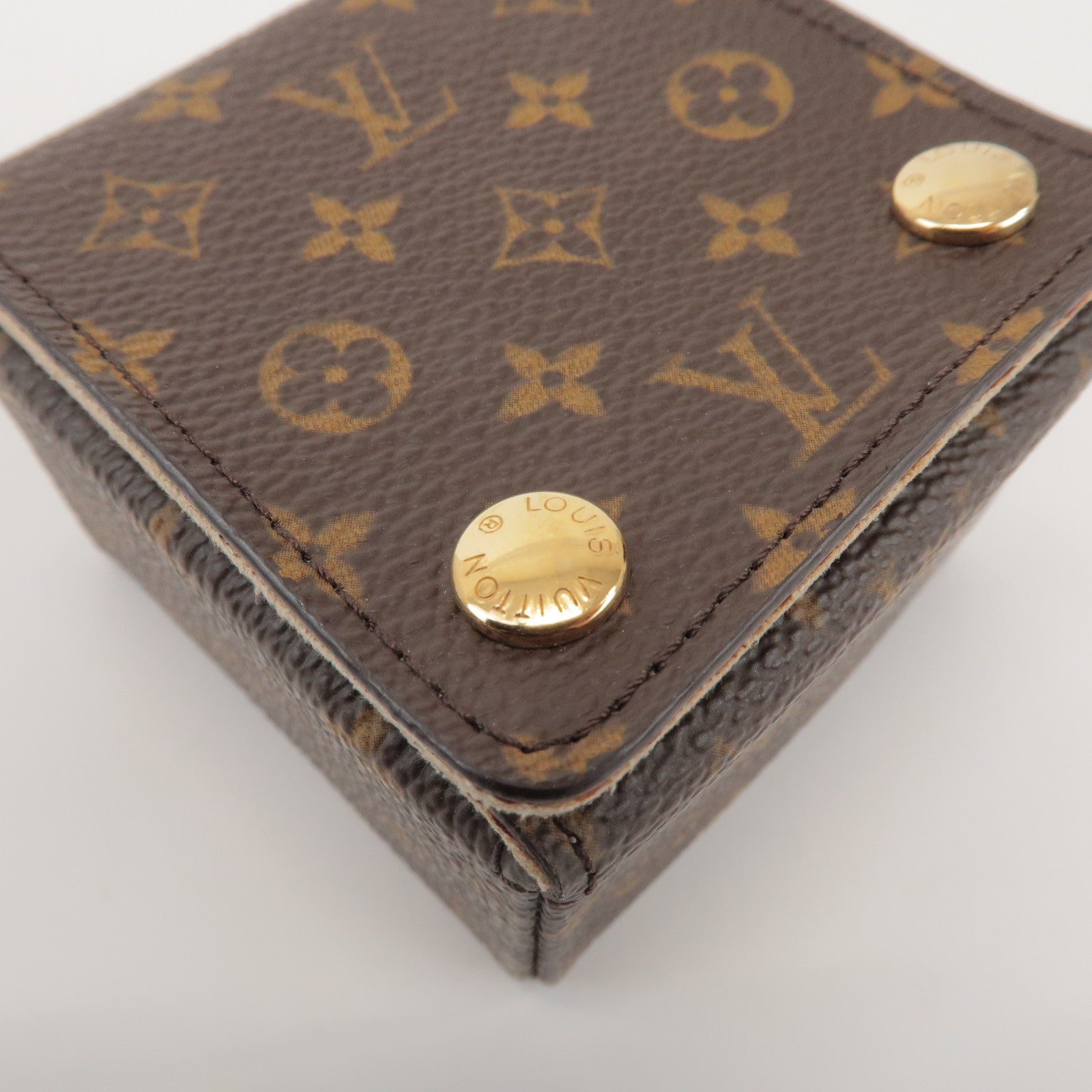 Louis Vuitton Monogram Set of 2 Ring Case Jewelry Case Brown