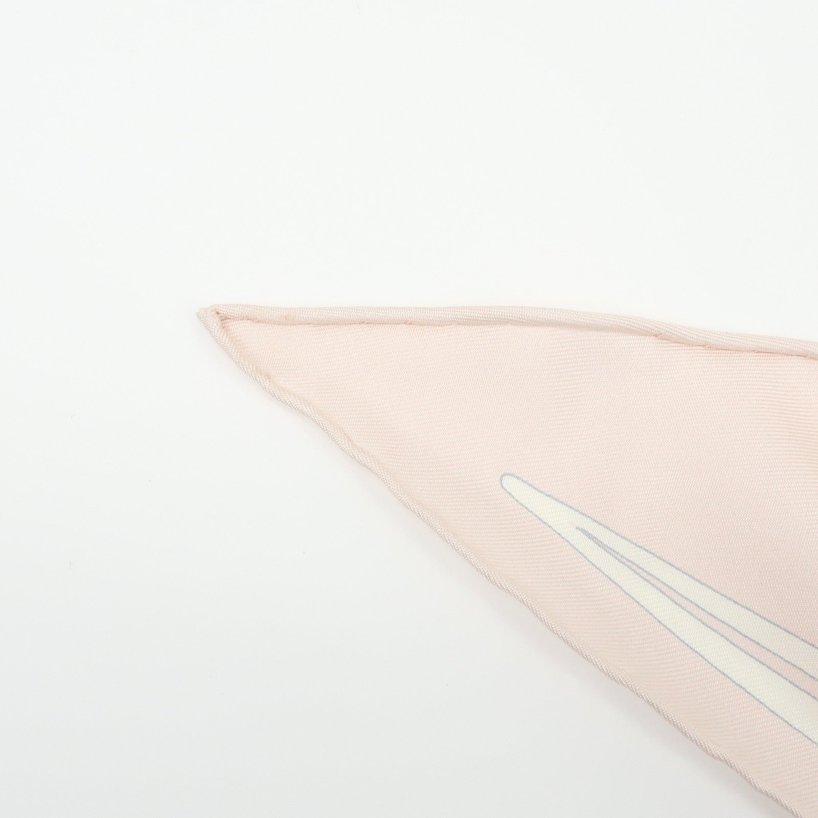 HERMES Silk 100% Triangle Scarf CALECHE ELASTIQUE Light Pink