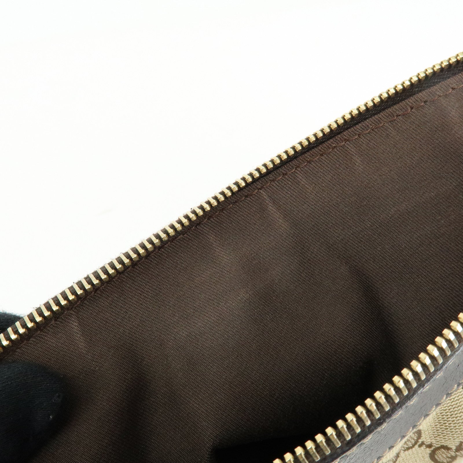 GUCCI Abbey GG Canvas Leather Shoulder Crossbody Bag Brown 203257