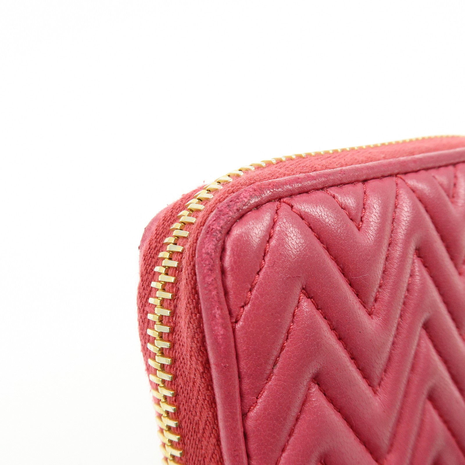 MIU MIU Logo Nappa Leather Coin Case Coin Purse Pink 5MM268