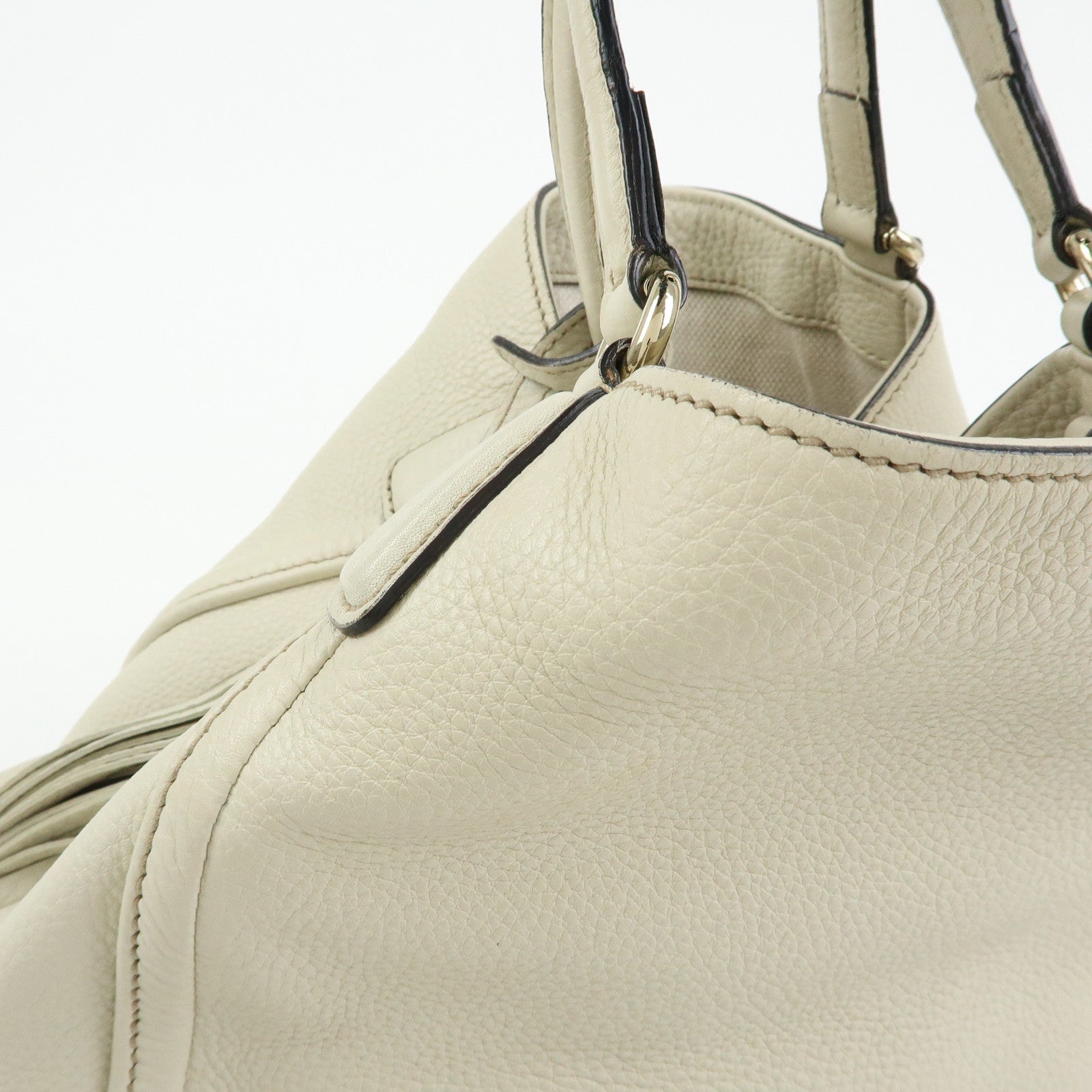 GUCCI SOHO Interlocking G Calf Leather 2Way Hand Bag Ivory 336751