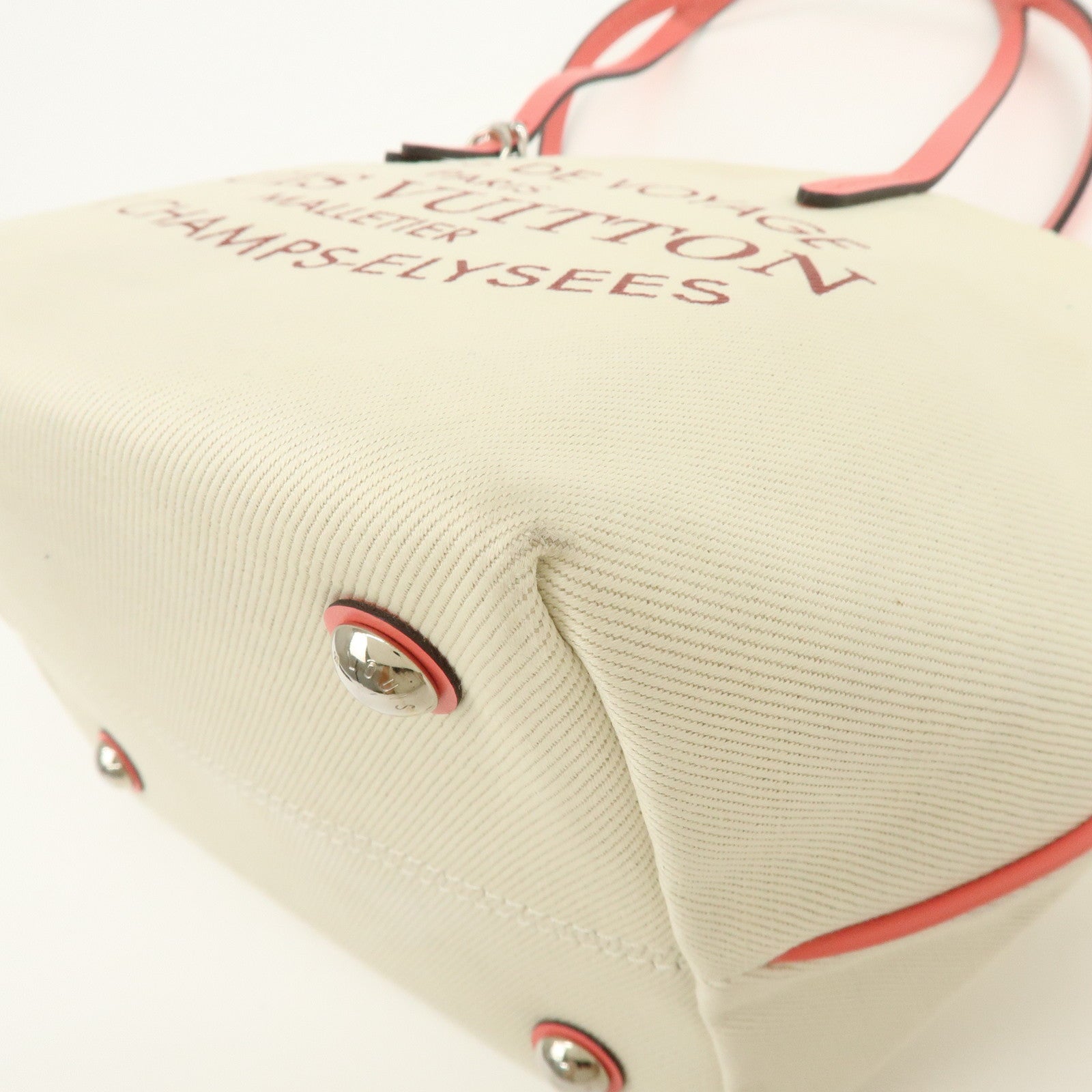 Louis Vuitton Canvas Leather Cabas PM Hand Bag Corail M94505