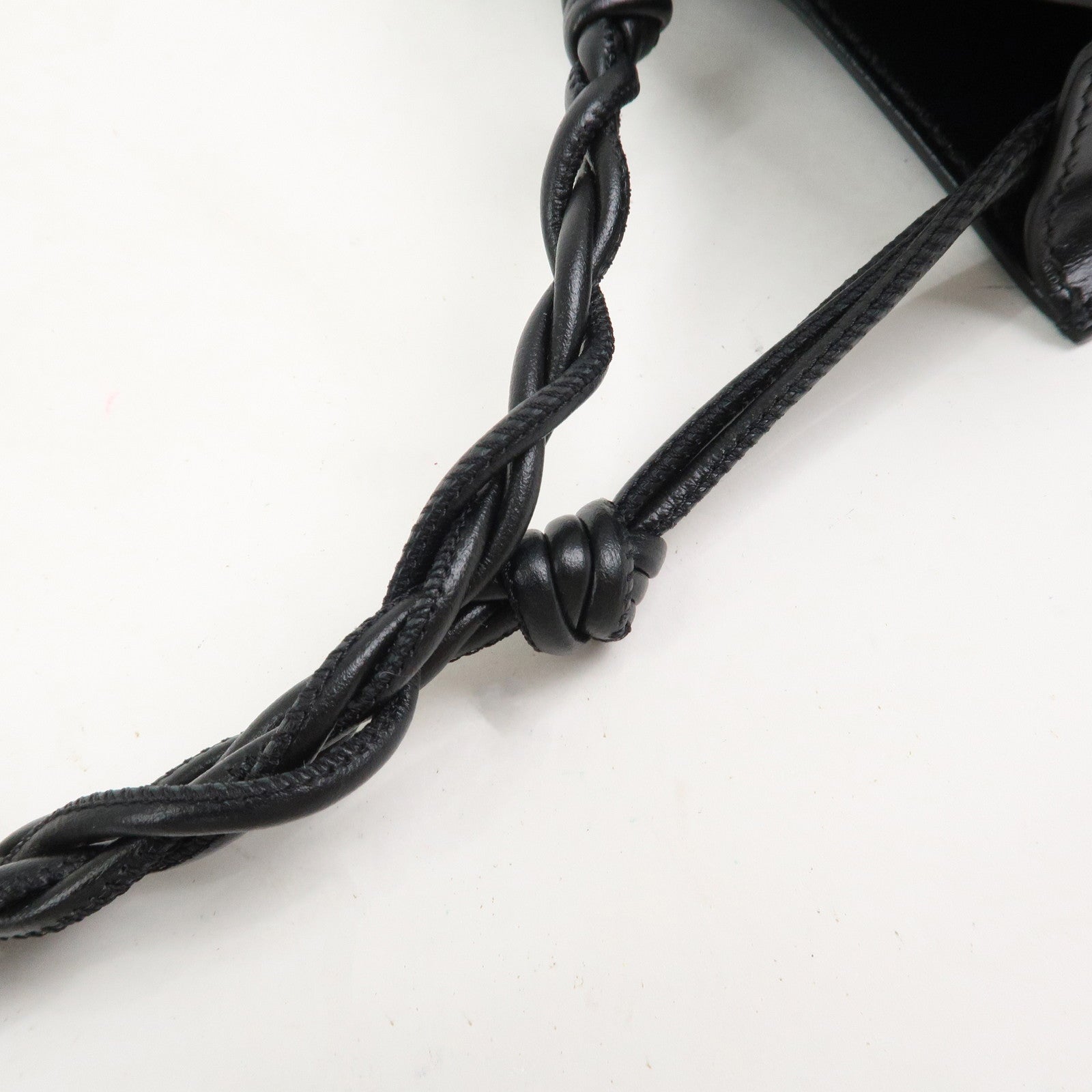 JIL SANDER Tangle Leather Small Shoulder Bag Crossbody Bag Black