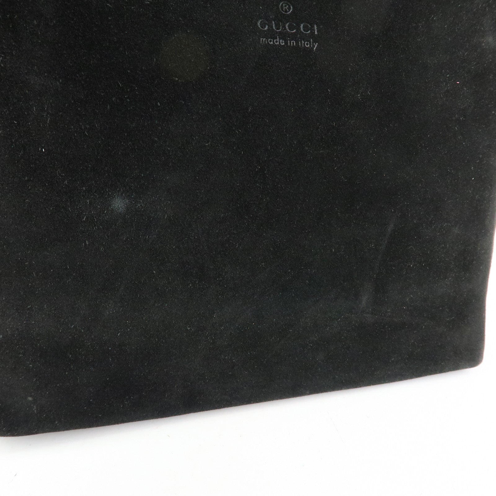 GUCCI Bamboo Suede Shoulder Bag Hand Bag Black 001.3244