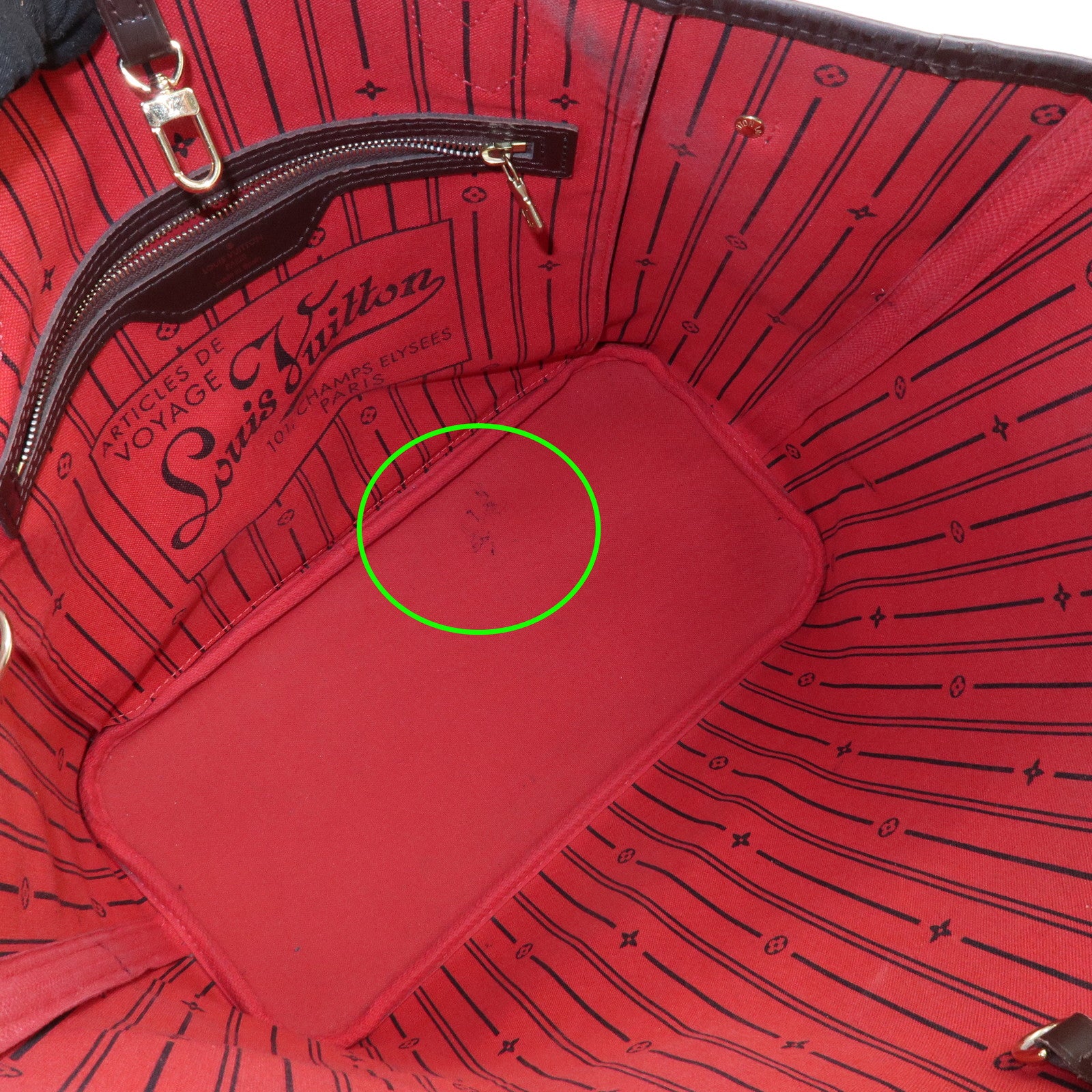 Louis Vuitton Damier Ebene Canvas Neverfull MM Tote Bag N51105 Used