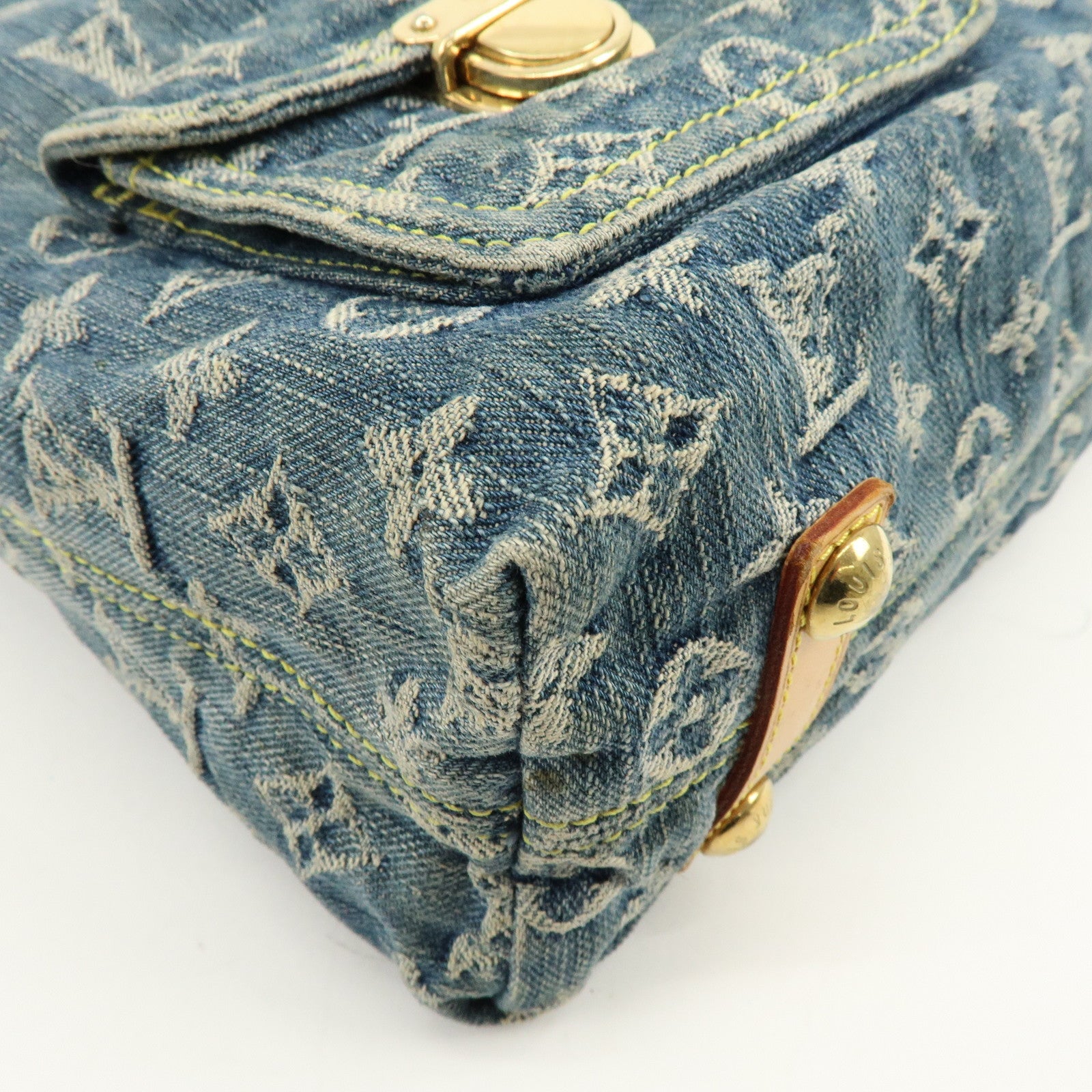 Louis Vuitton Monogram Denim Baggy GM Shoulder Bag Blue M95048