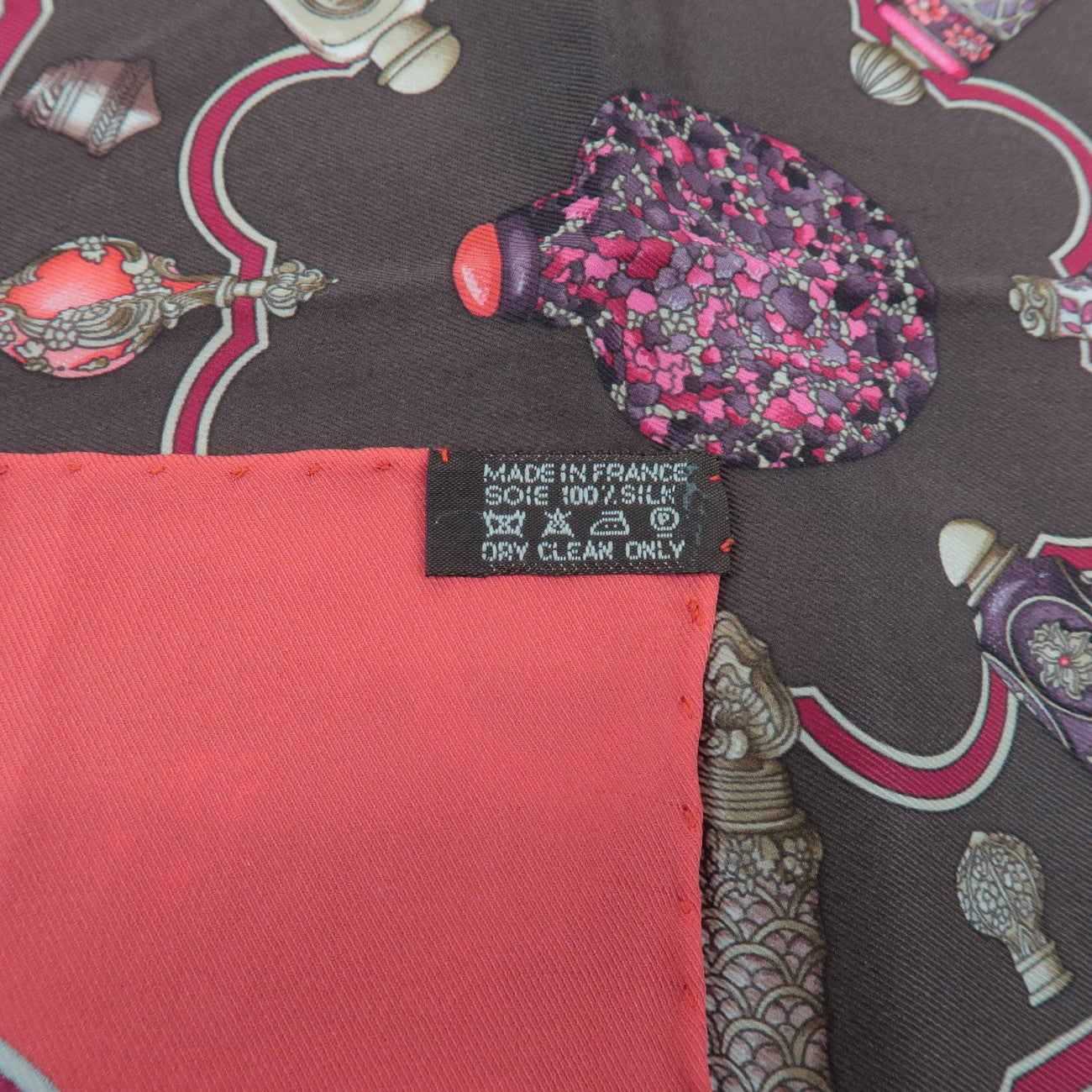 HERMES Carre 70 Silk 100% Set of 2 Scarves Red Pink