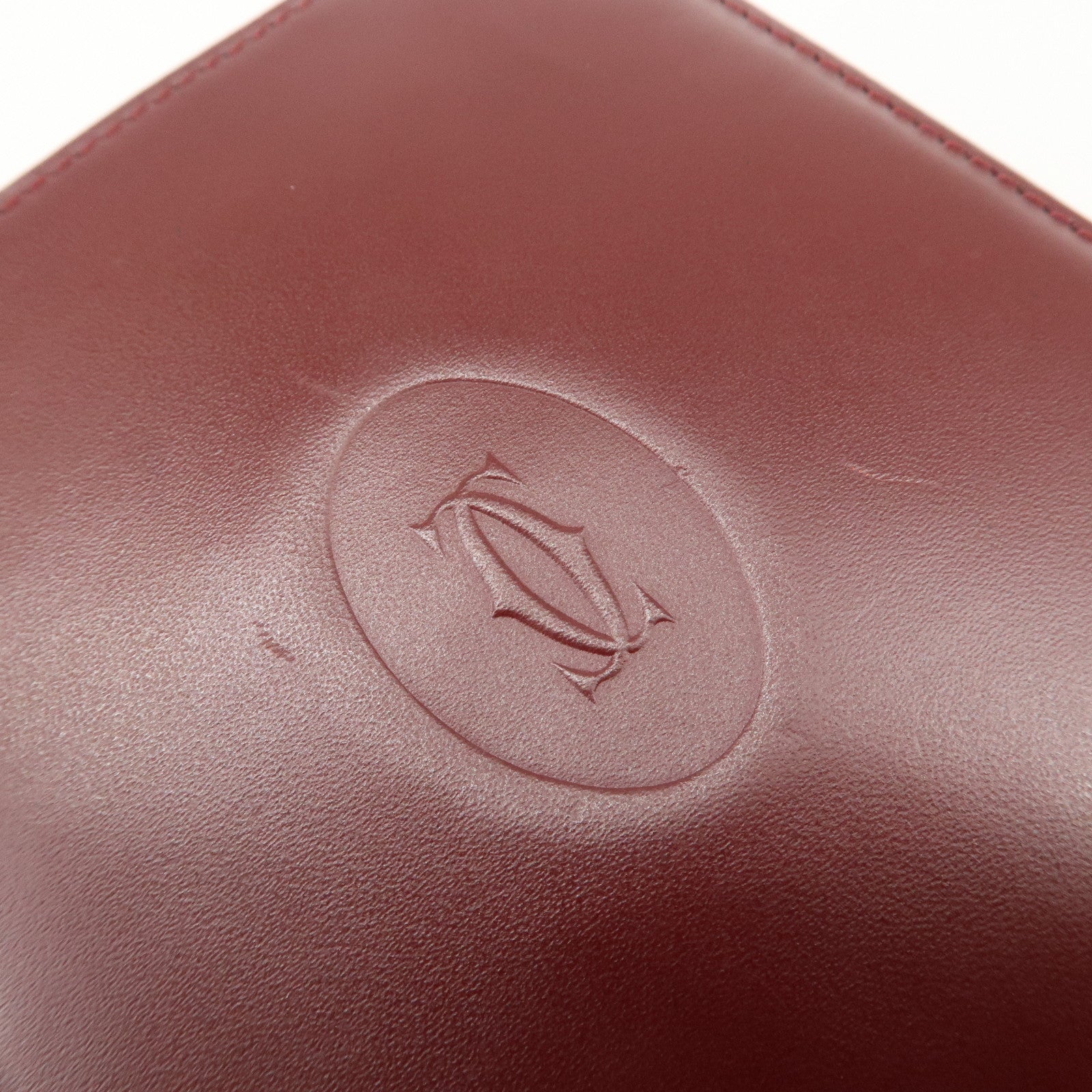 Cartier Must de Cartier Logo Leather Compact Wallet Bordeaux