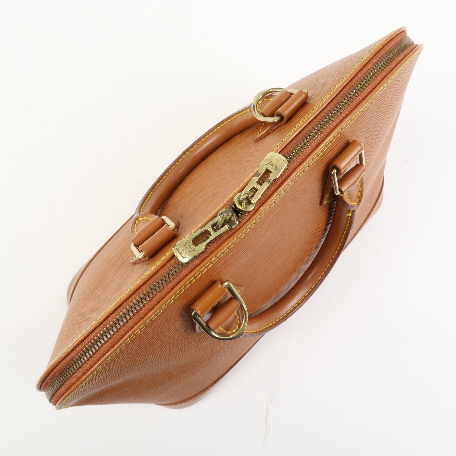 Louis Vuitton Epi Alma Hand Bag Zipang Gold M54148