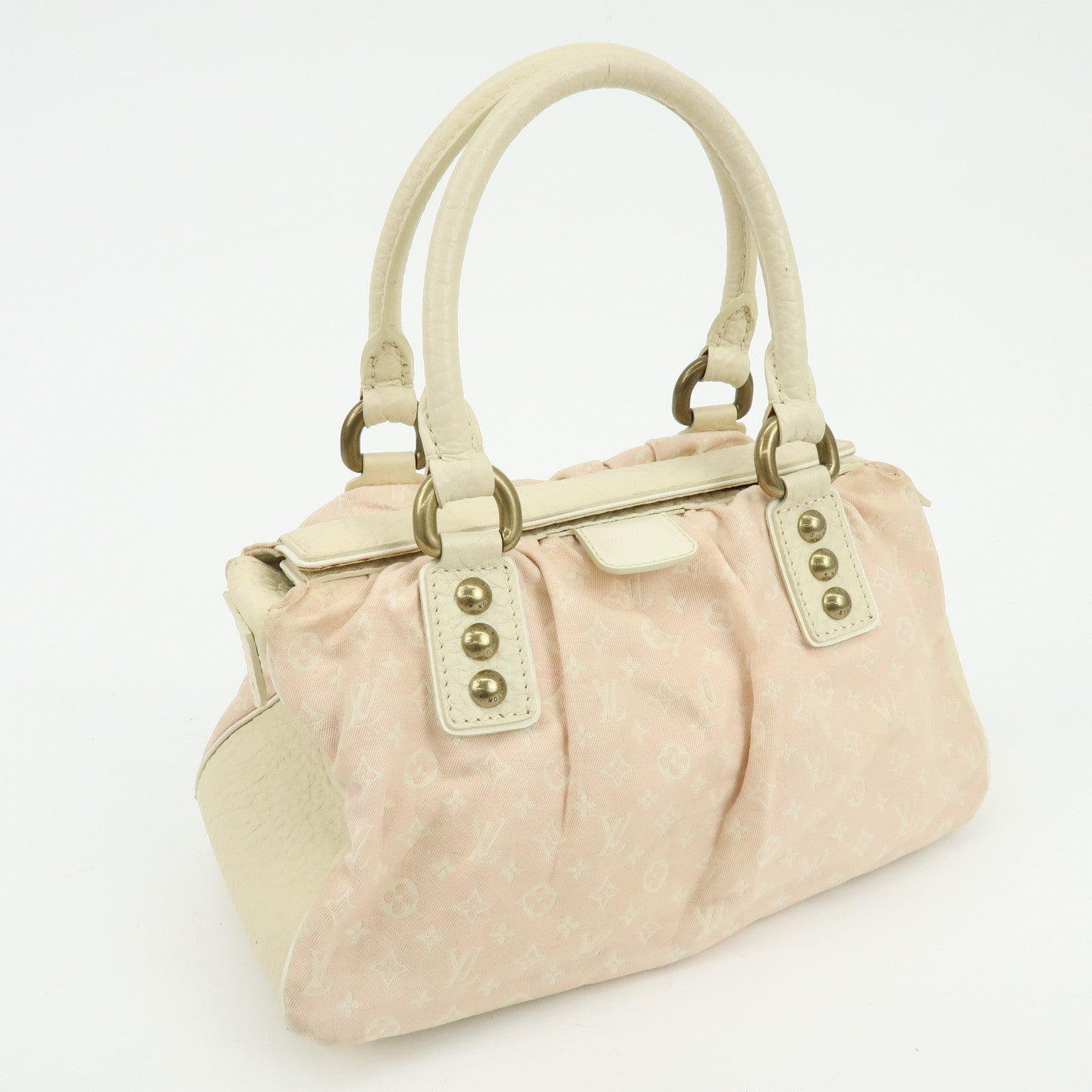 Louis Vuitton Monogram Mini Lin Trapes PM Hand Bag Rose M40062