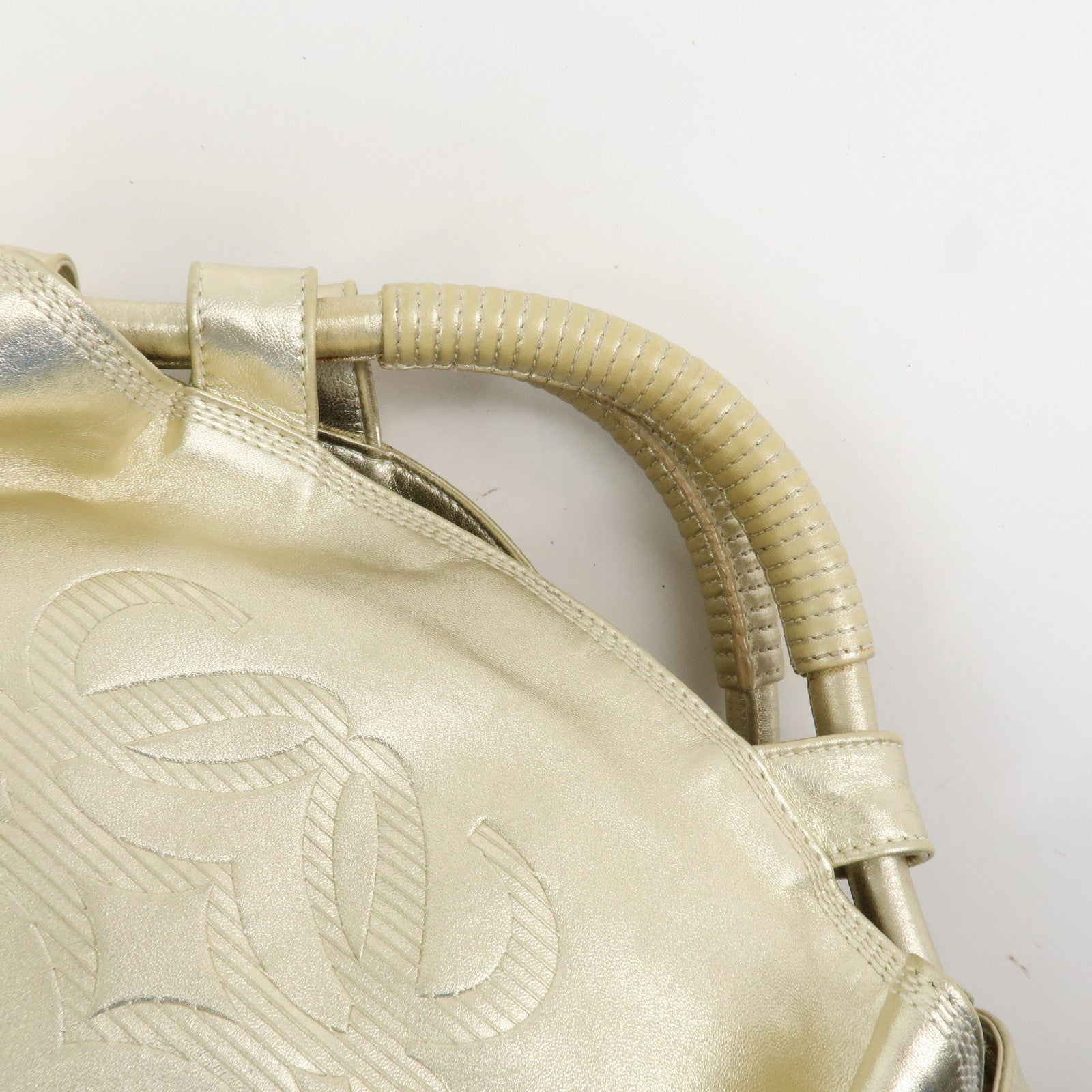 LOEWE Anagram Leather Nappa Aire Hand Bag Tote Bag Gold