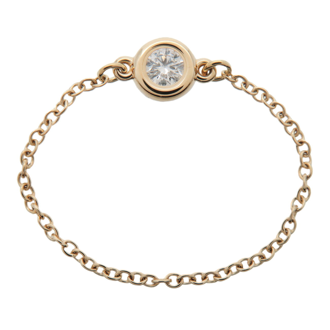 Tiffany & Co By The Yard 1P Diamond Ring 750YG 18K US7