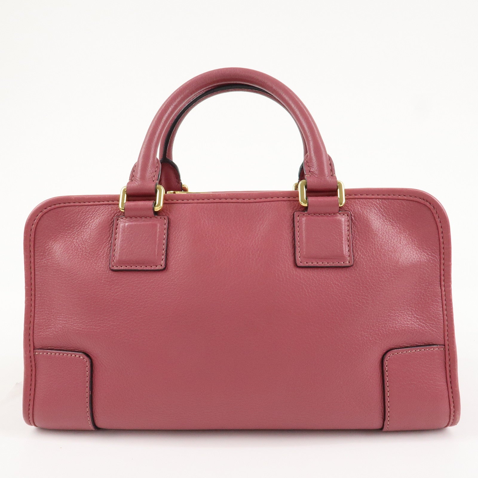 LOEWE Anagram Amazona 28 Leather Hand Bag Pink Used