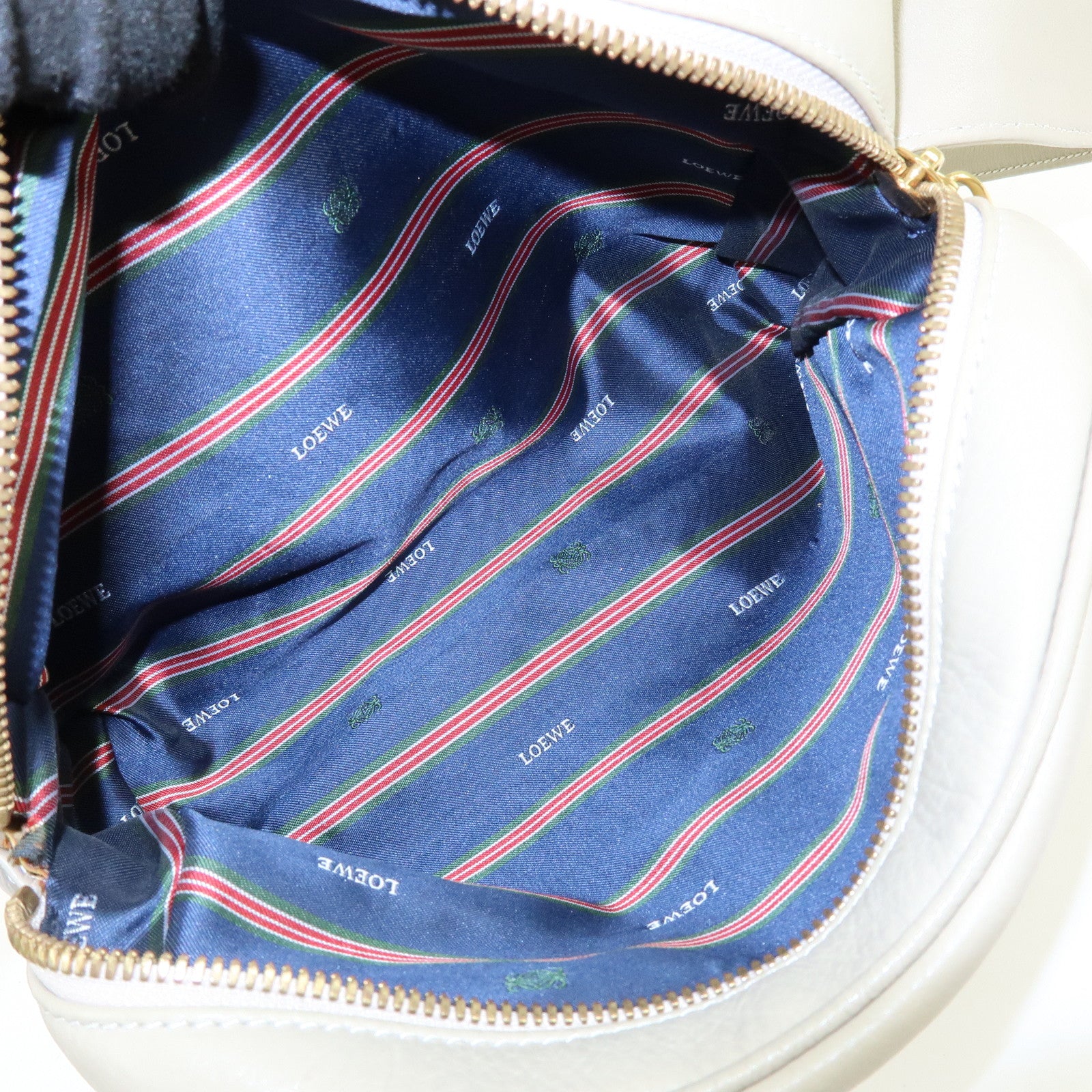 LOEWE Anagram Leather Shoulder Bag Crossbody Bag Ivory