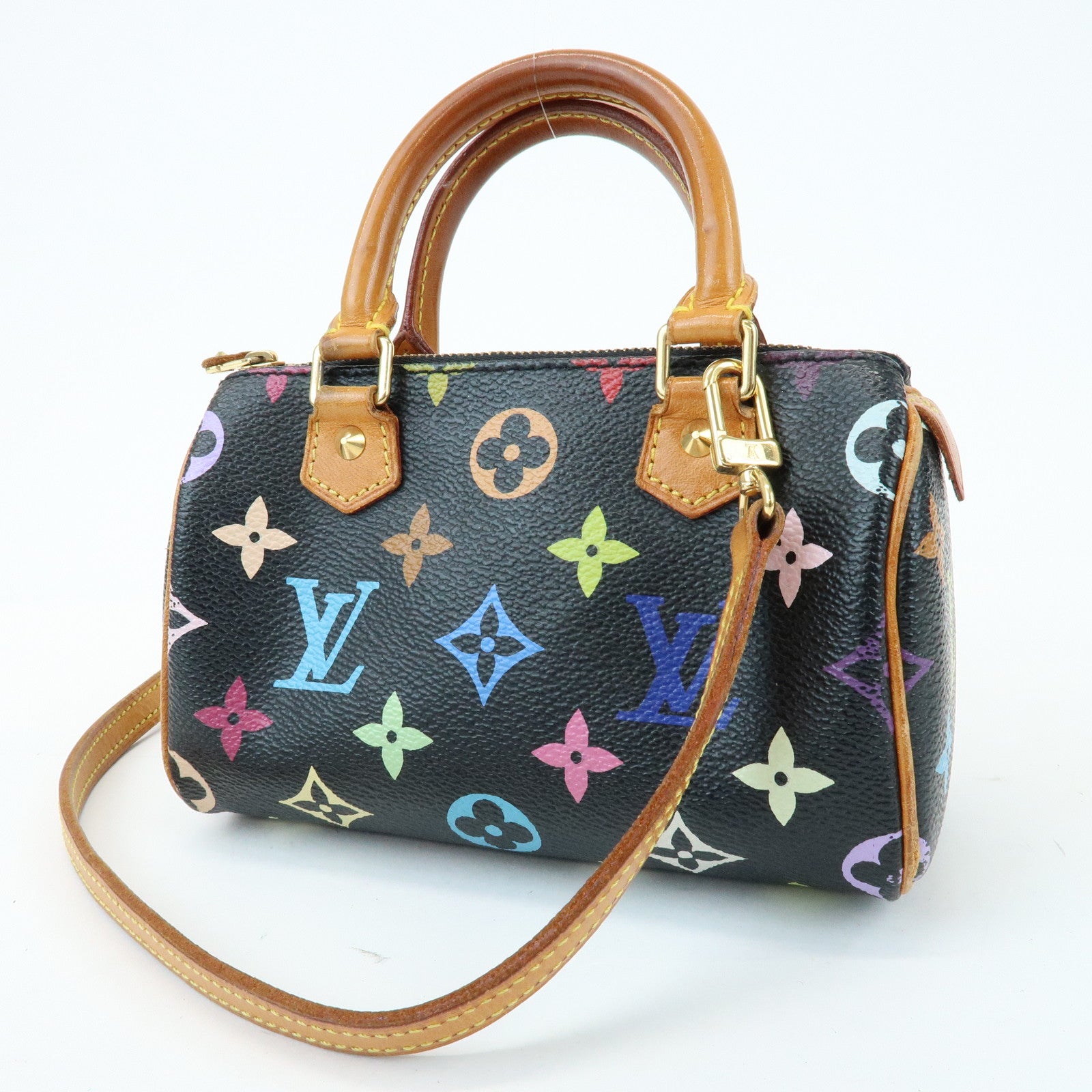 Louis Vuitton Monogram Multicolor Mini Speedy Mini Bag Noir M92644