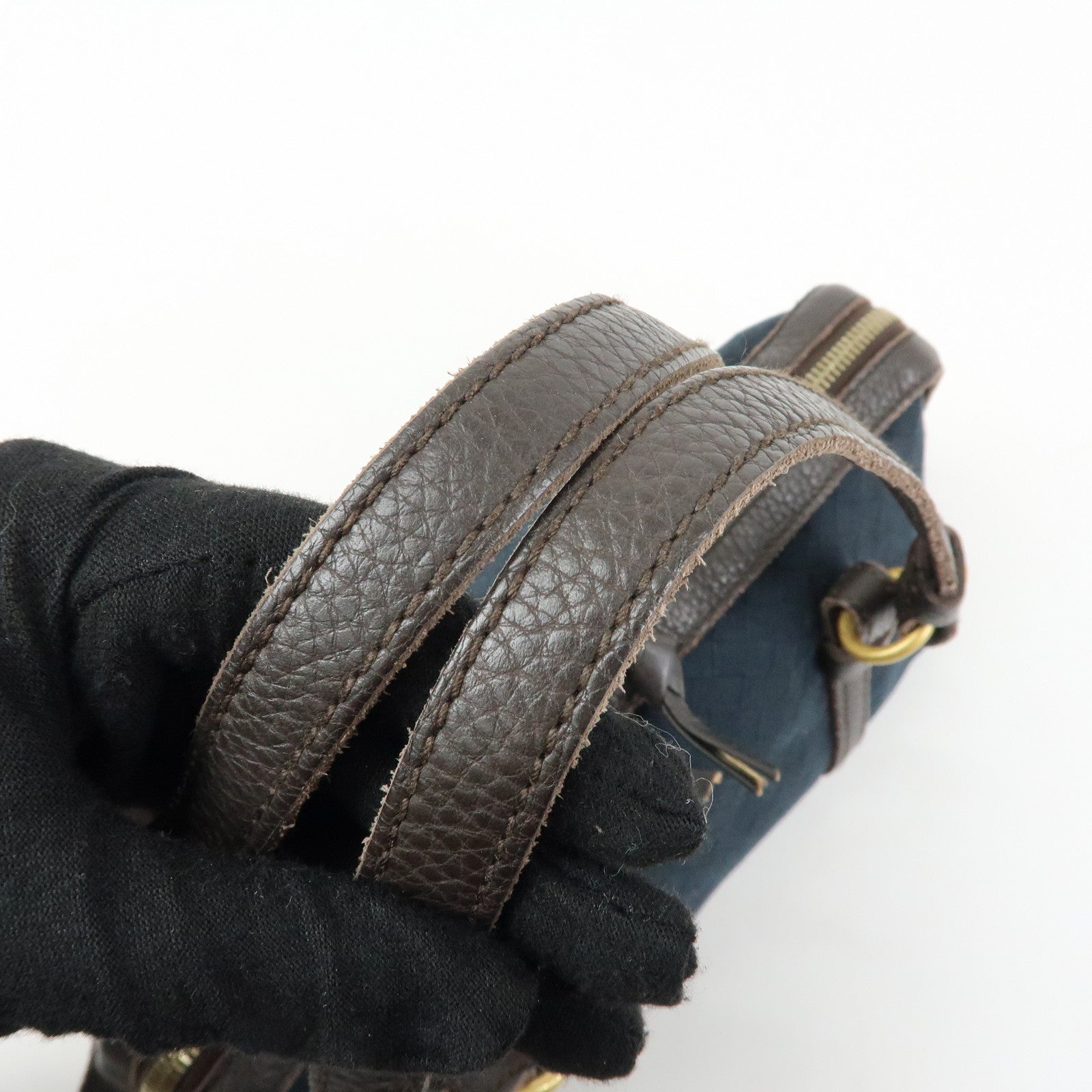 BOTTEGA VENETA Intrecciato Canvas Leather Mini Boston Bag 142470