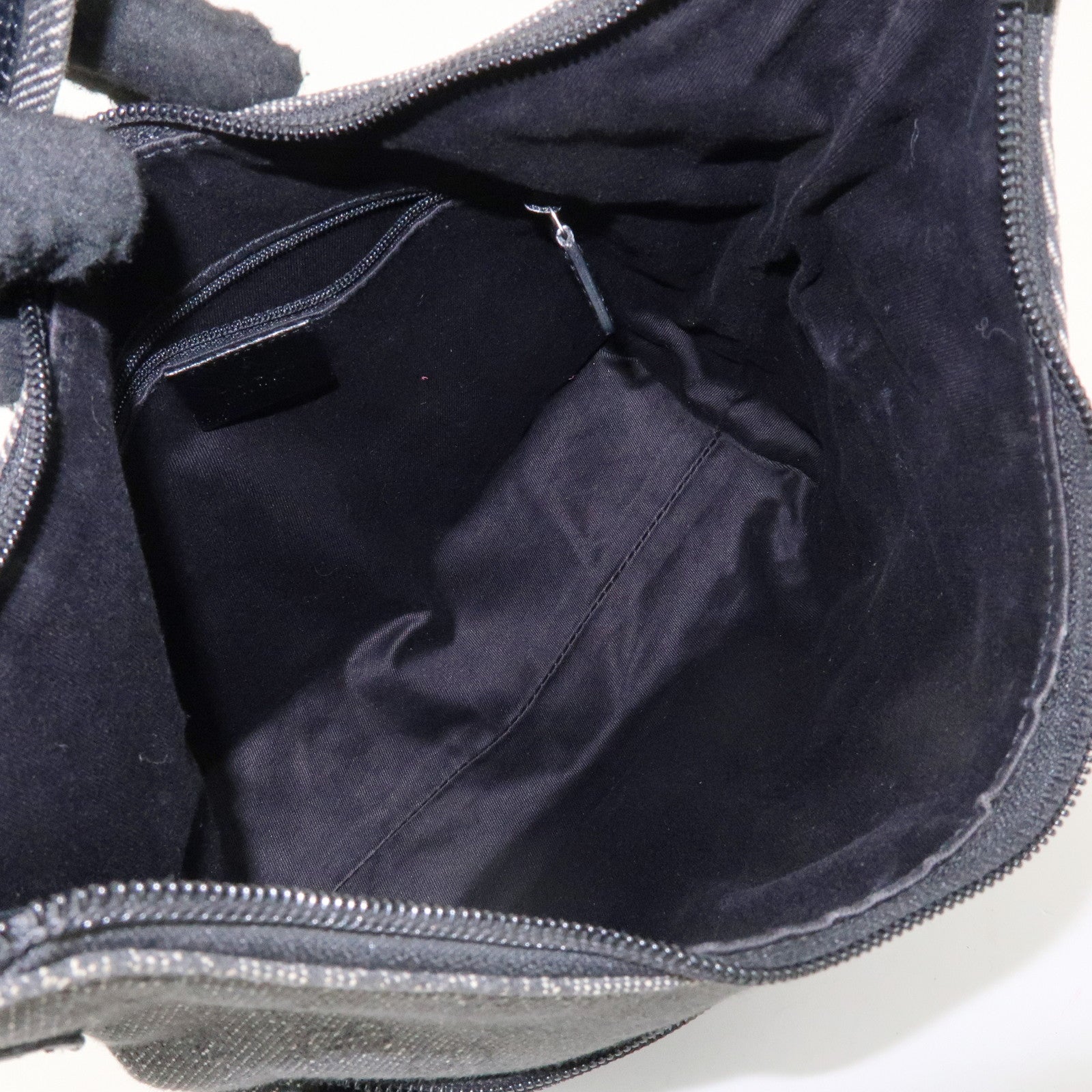 GUCCI GG Denim Leather Shoulder Bag Hand Bag Black 105649
